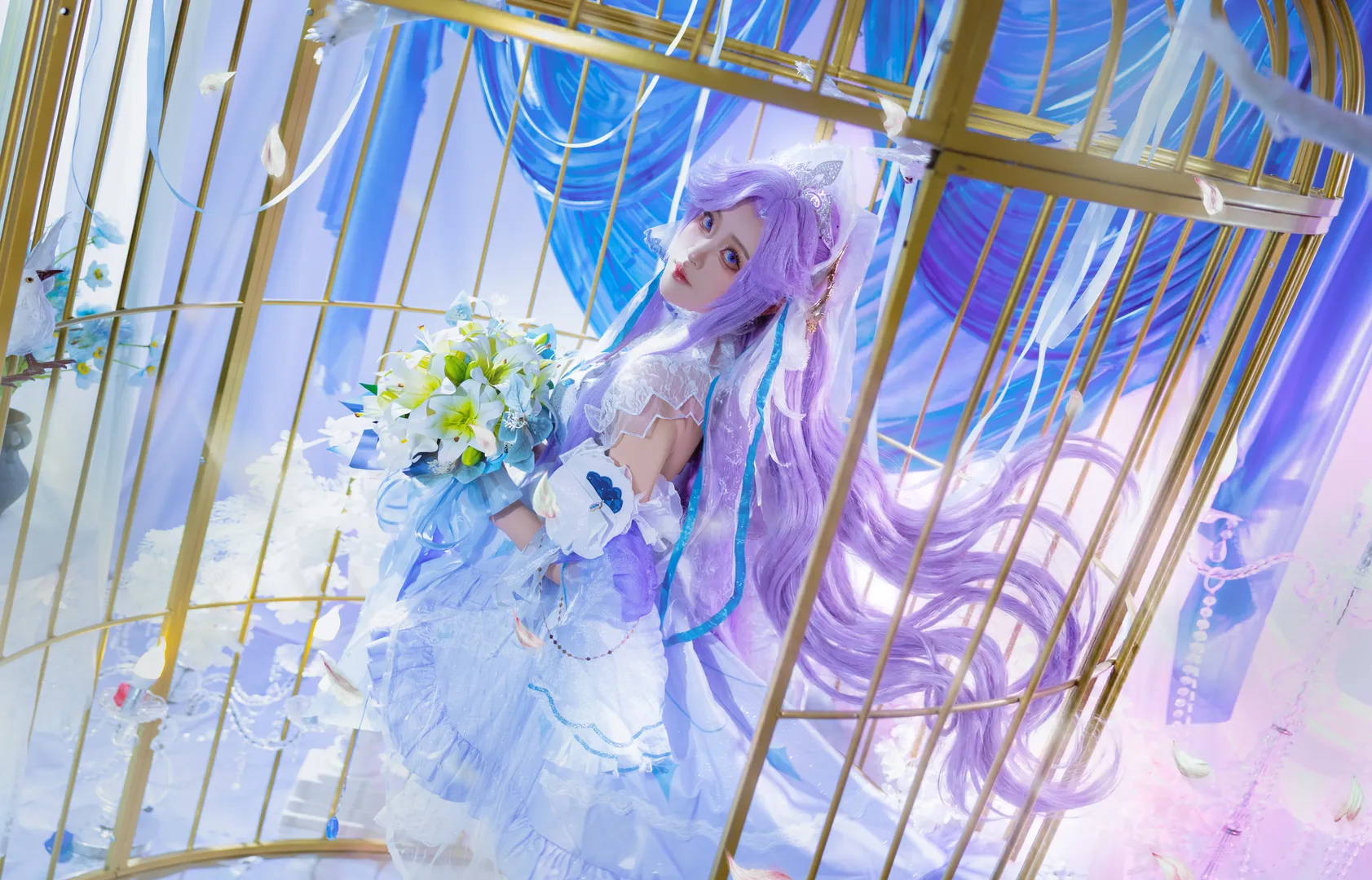 【大乔cos】王者荣耀花嫁大乔，没有爱的人注定成为笼中鸟 - 第 3 张