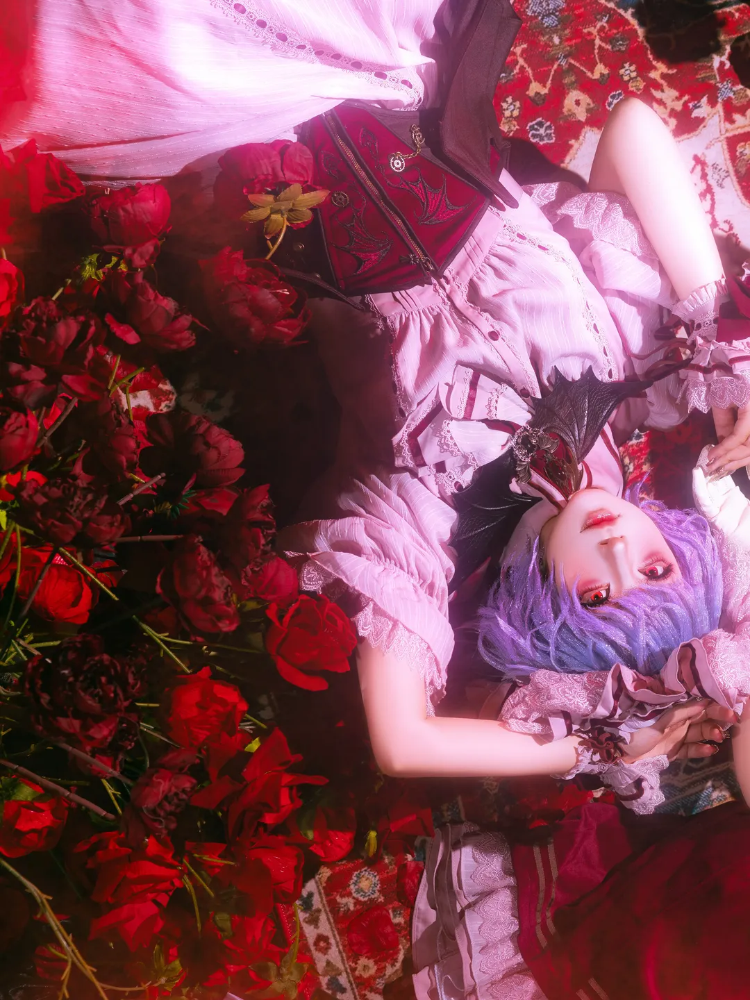 【蕾米莉亚cos】东方Project红魔馆吸血鬼姐妹的暗夜玫瑰正片 - 第 1 张