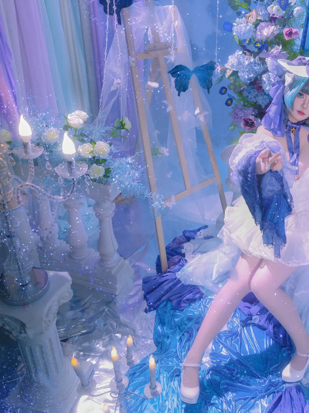 【柴郡cos】碧蓝航线里的优雅大小姐，蓝色梦幻布景拍摄记录 - 第 1 张