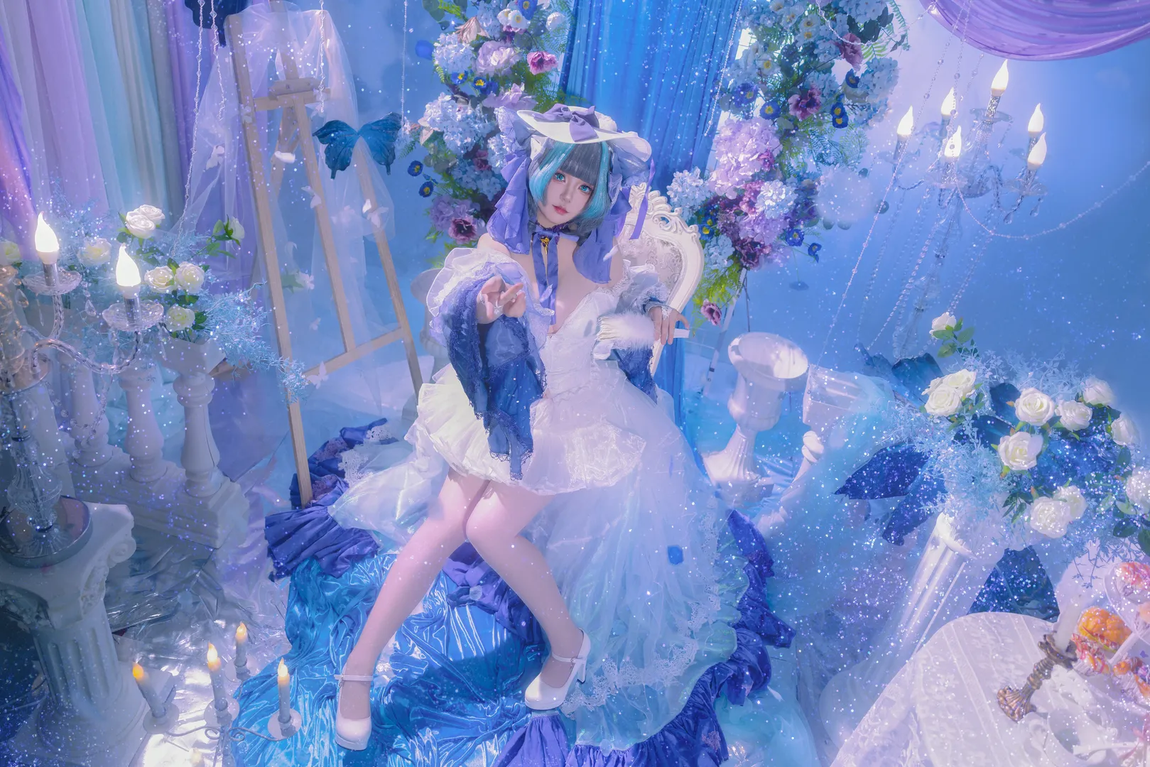 【柴郡cos】碧蓝航线里的优雅大小姐，蓝色梦幻布景拍摄记录 - 第 3 张
