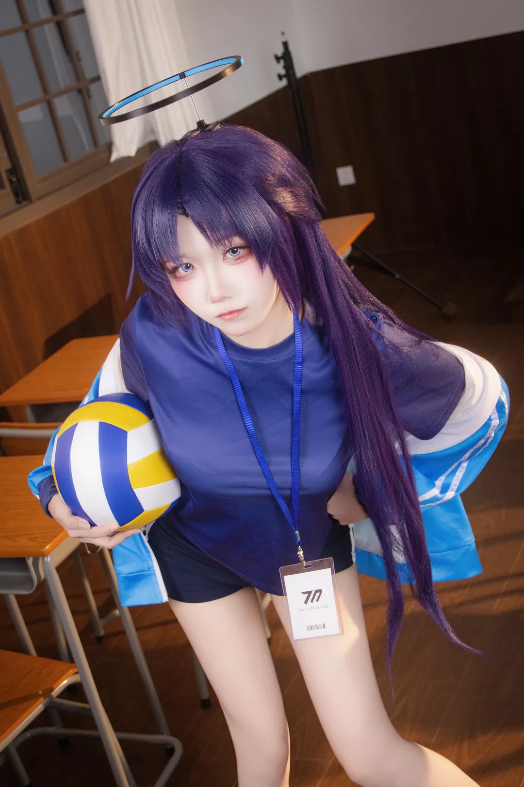 【優香cos】在教室裡揮灑汗水的體操服日常 - 第 1 張