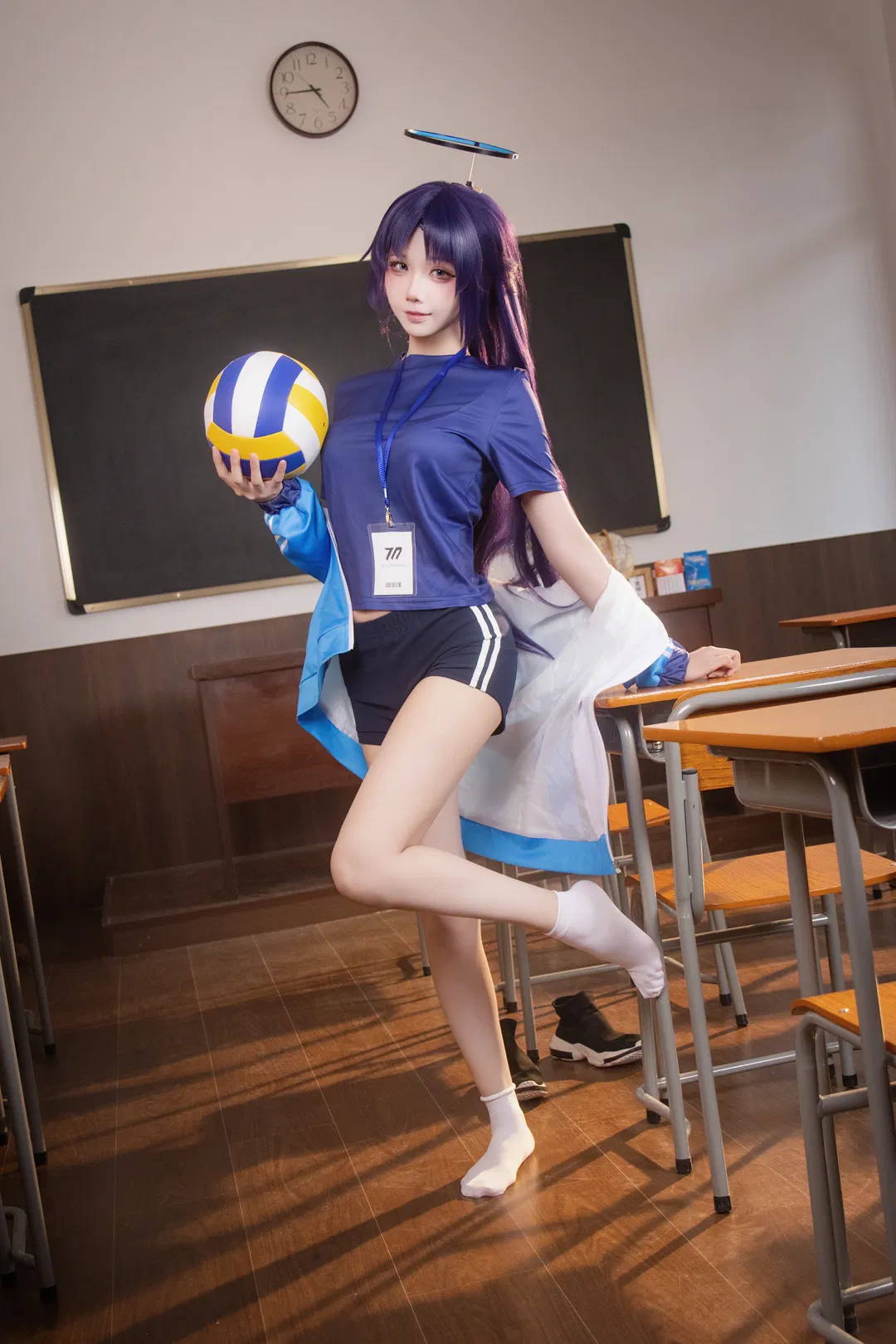 【優香cos】在教室裡揮灑汗水的體操服日常 - 第 2 張