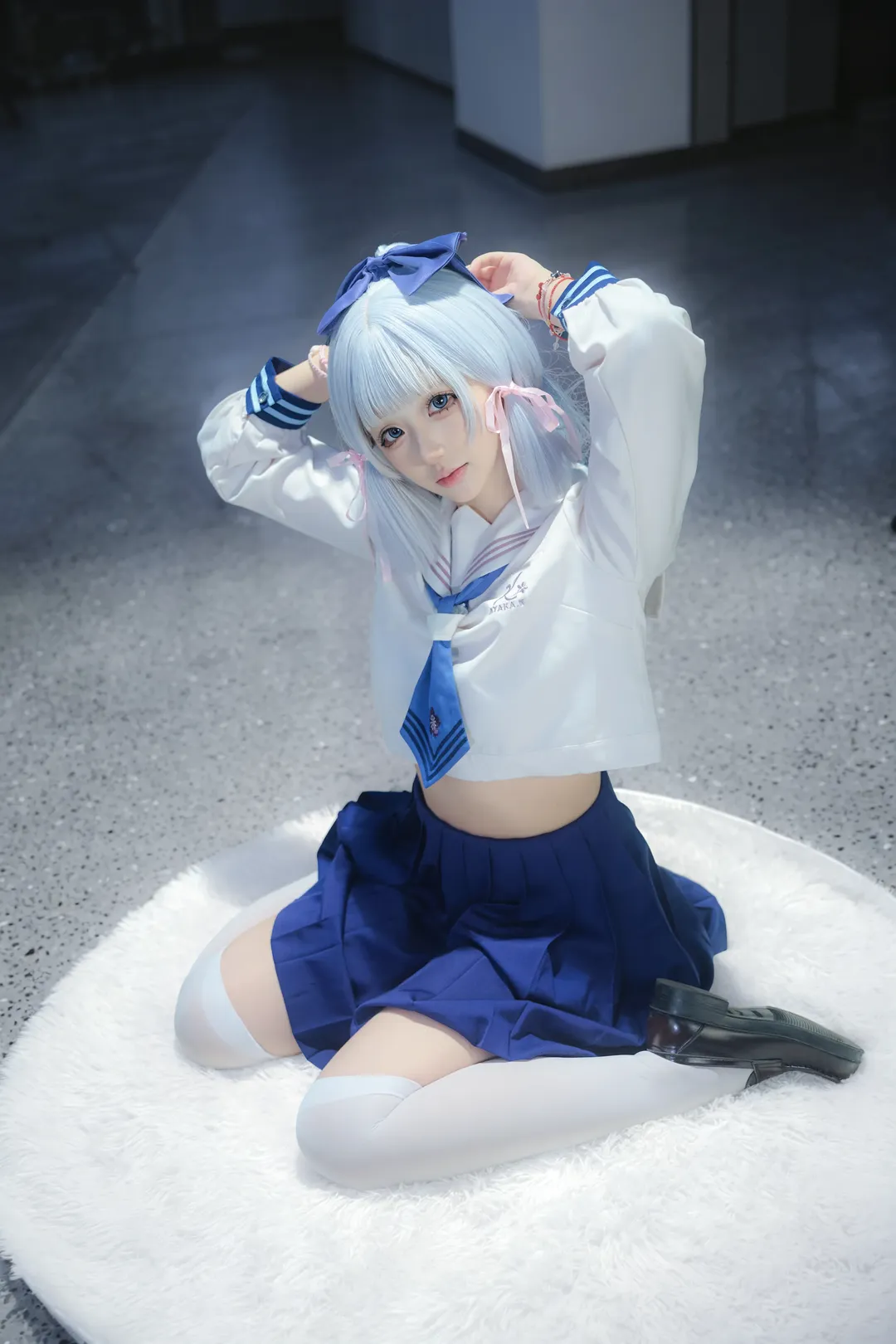 【神里绫华cos】原神喜茶联动套，蓝发水手服的拍摄记录 - 第 1 张