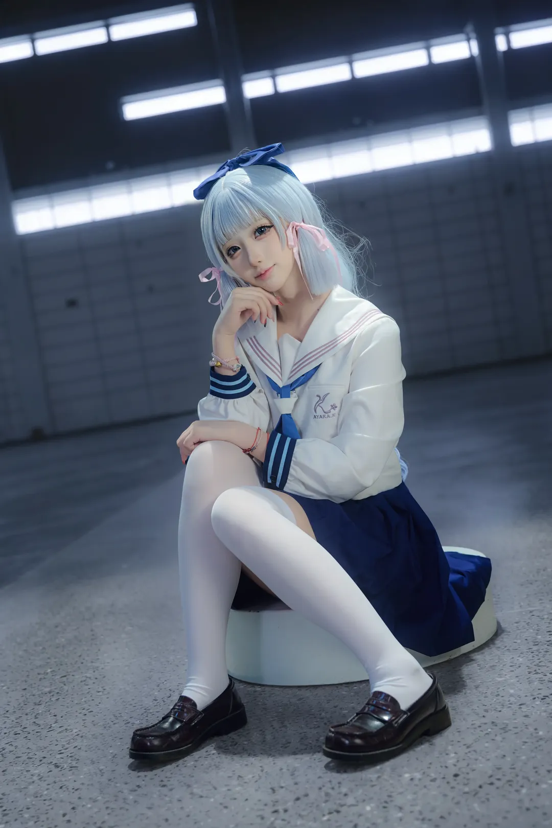 【神里绫华cos】原神喜茶联动套，蓝发水手服的拍摄记录 - 第 3 张