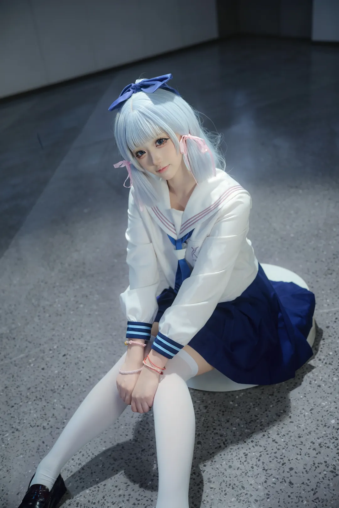 【神里绫华cos】原神喜茶联动套，蓝发水手服的拍摄记录 - 第 4 张