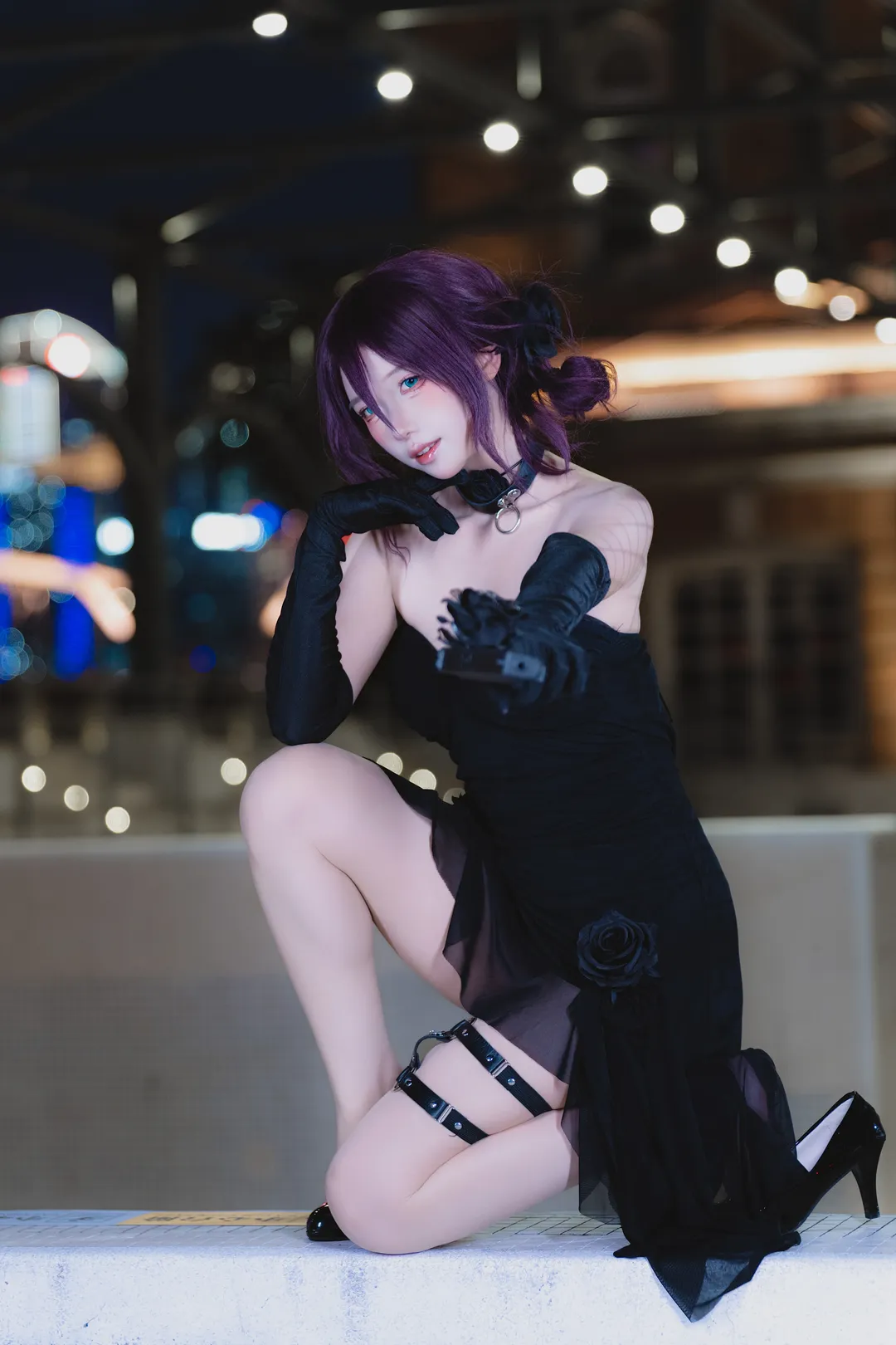 【蕾塞cos】电锯人里的炸弹恶魔，夜晚持枪赴约 - 第 5 张