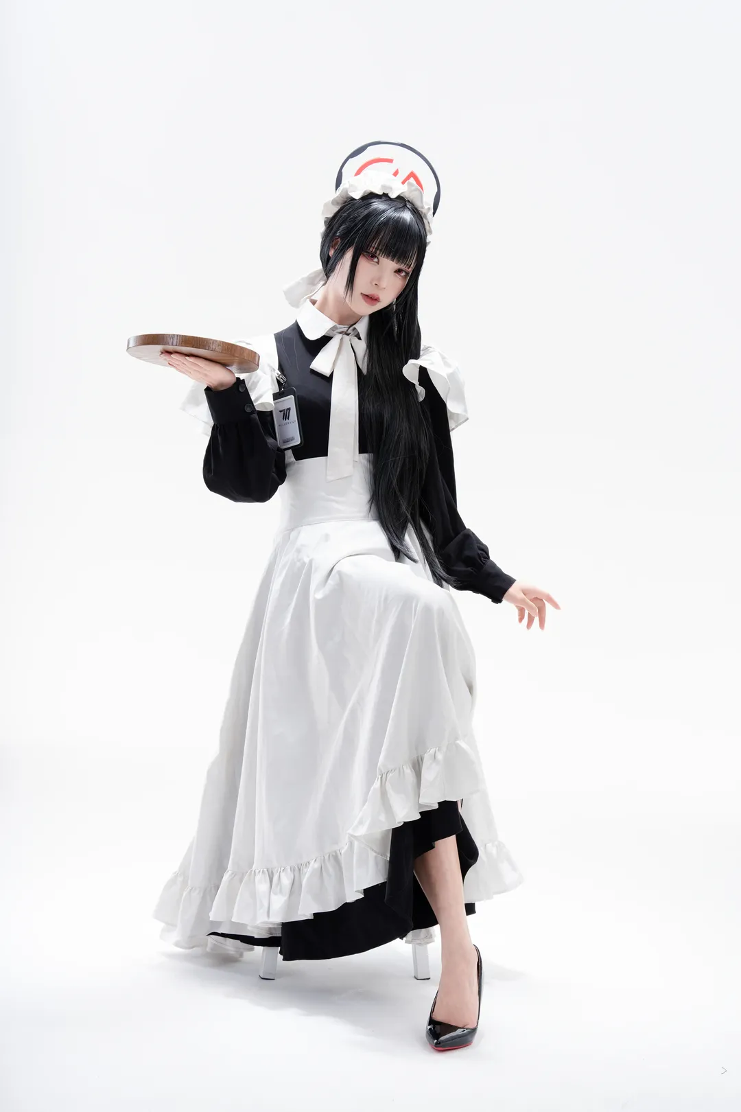 调月莉音cos 蔚蓝档案里的黑白女仆装穿搭 - 第 13 张