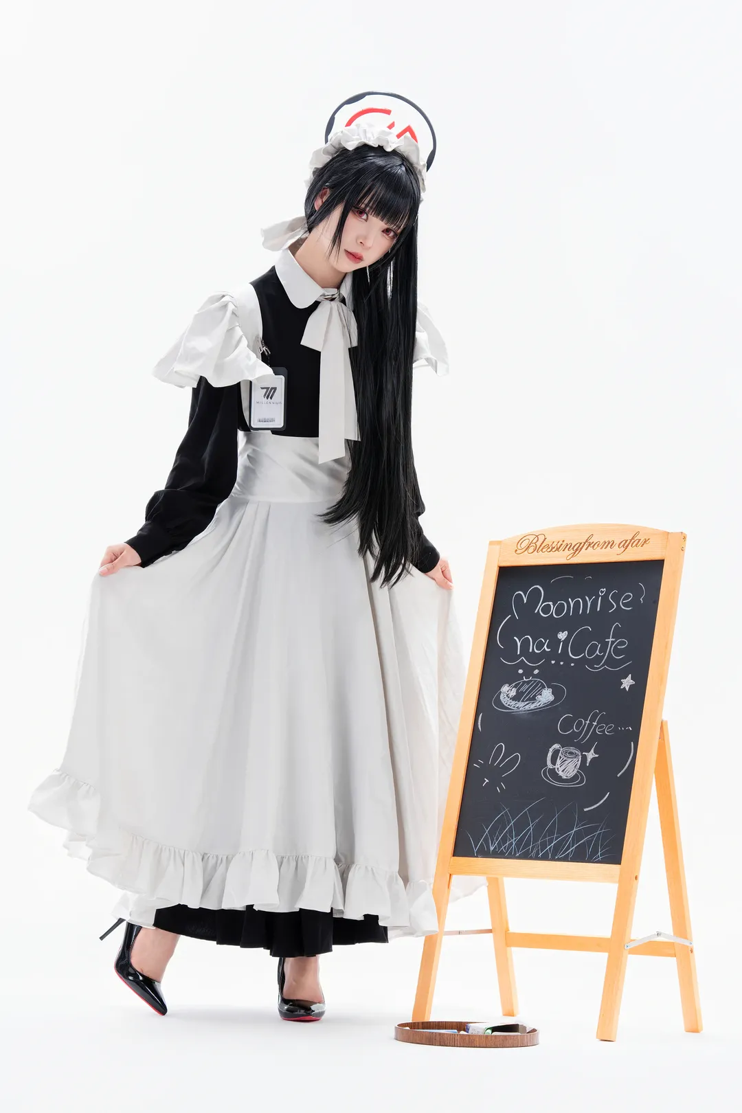 调月莉音cos 蔚蓝档案里的黑白女仆装穿搭 - 第 7 张