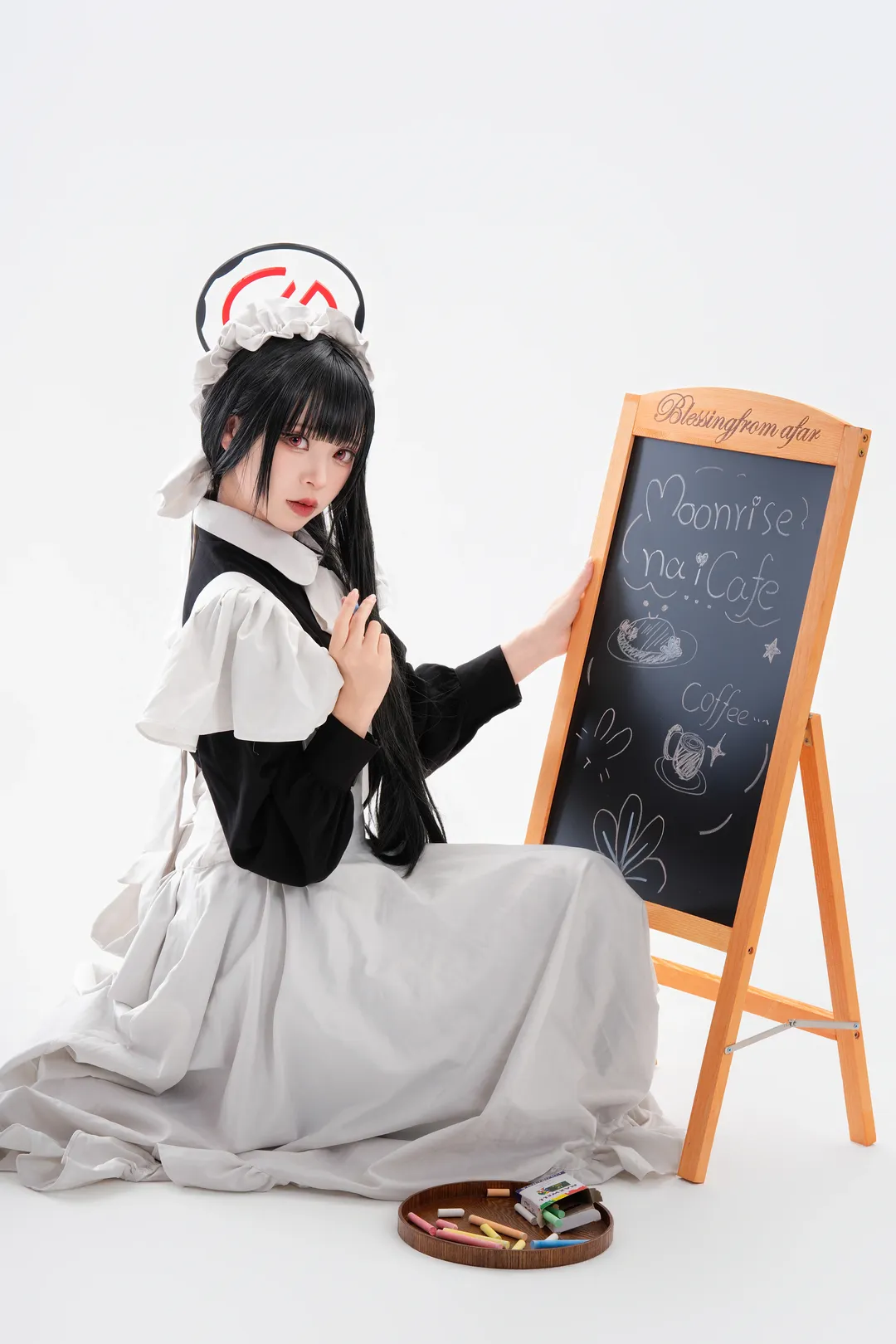 调月莉音cos 蔚蓝档案里的黑白女仆装穿搭 - 第 8 张