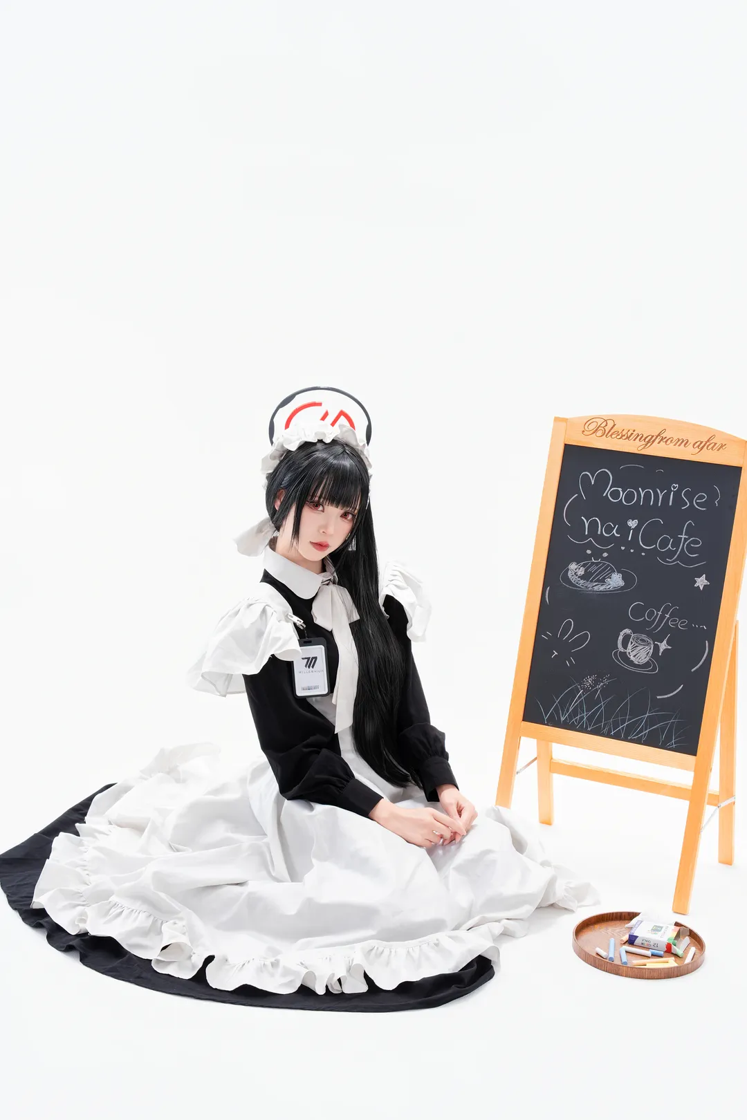 调月莉音cos 蔚蓝档案里的黑白女仆装穿搭 - 第 9 张