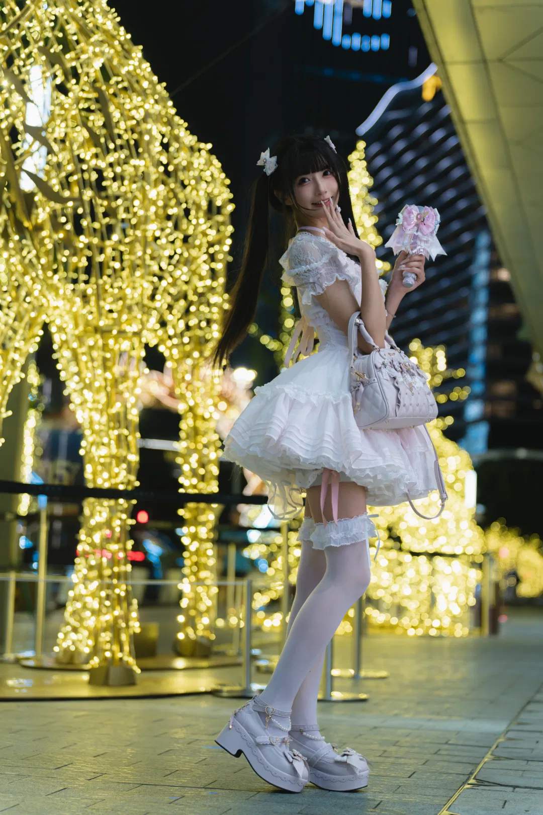 粉白双马尾Lolita夜景夜拍记录 - 第 11 张