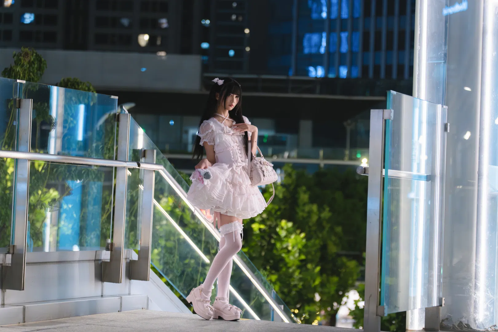 粉白双马尾Lolita夜景夜拍记录 - 第 15 张