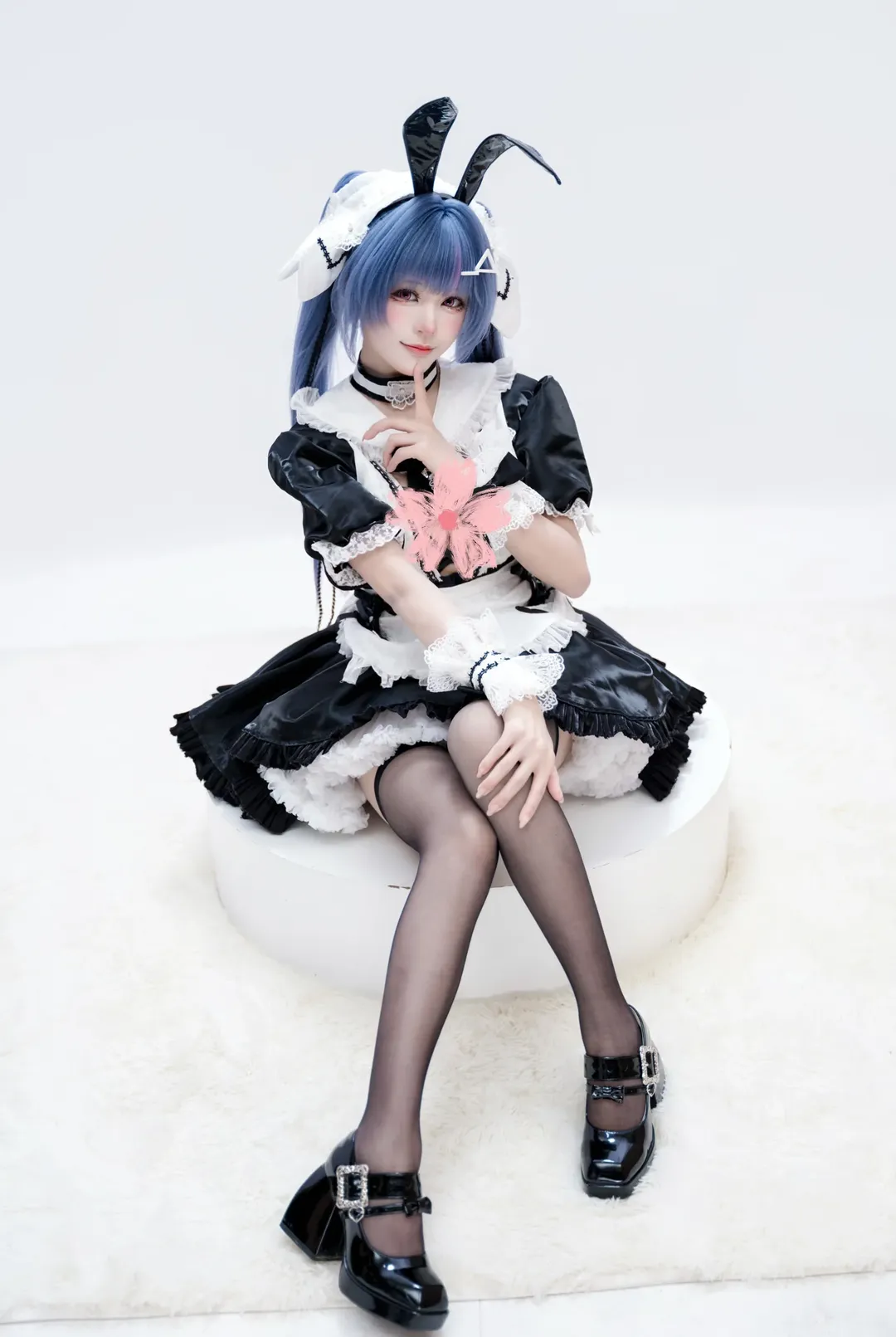 【萨里cos】碧蓝航线的蓝色小兔，俏皮女仆装登场 - 第 5 张