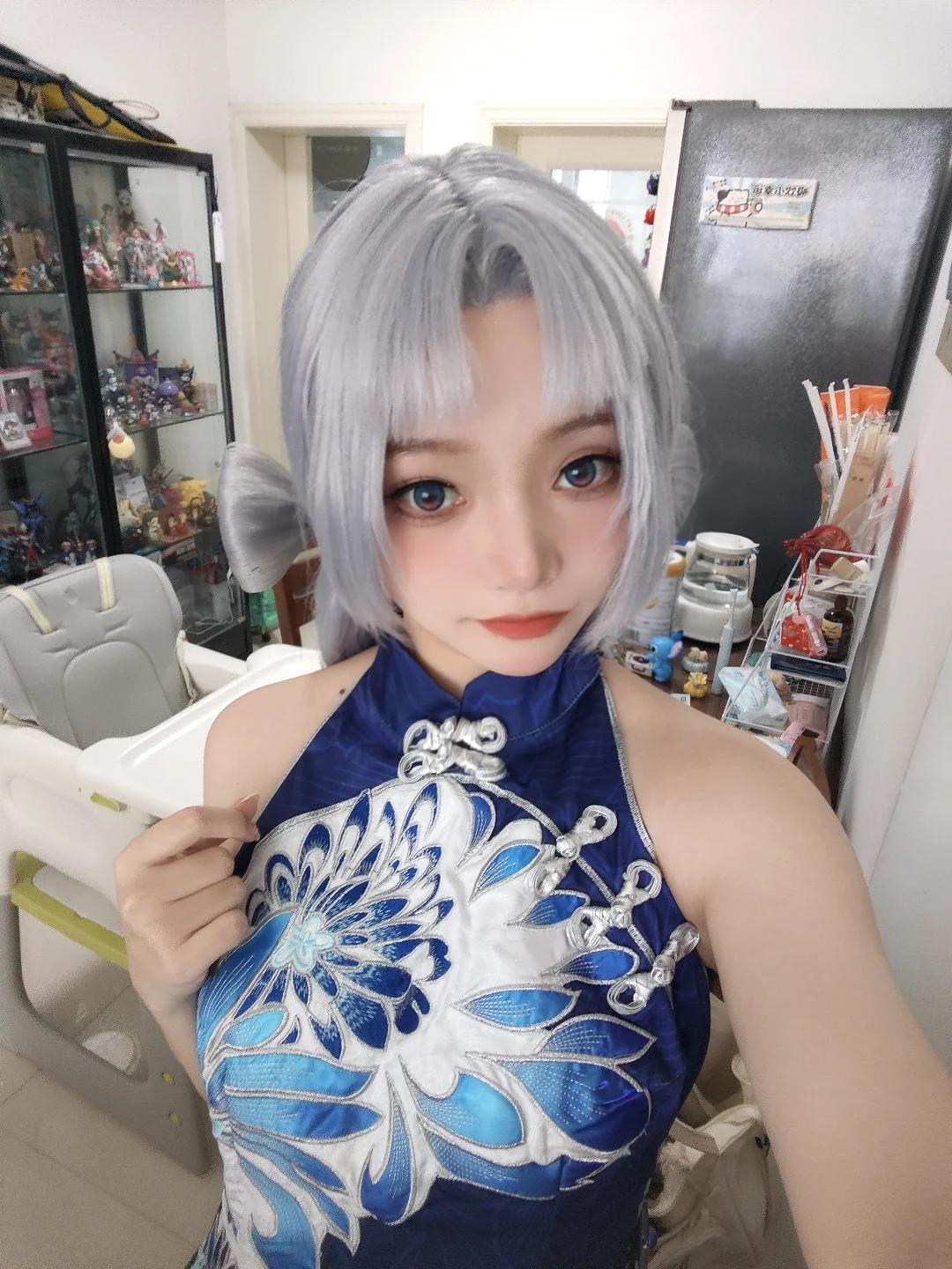 【紫萍cos】永劫无间殷紫萍的国风旗袍造型 - 第 1 张