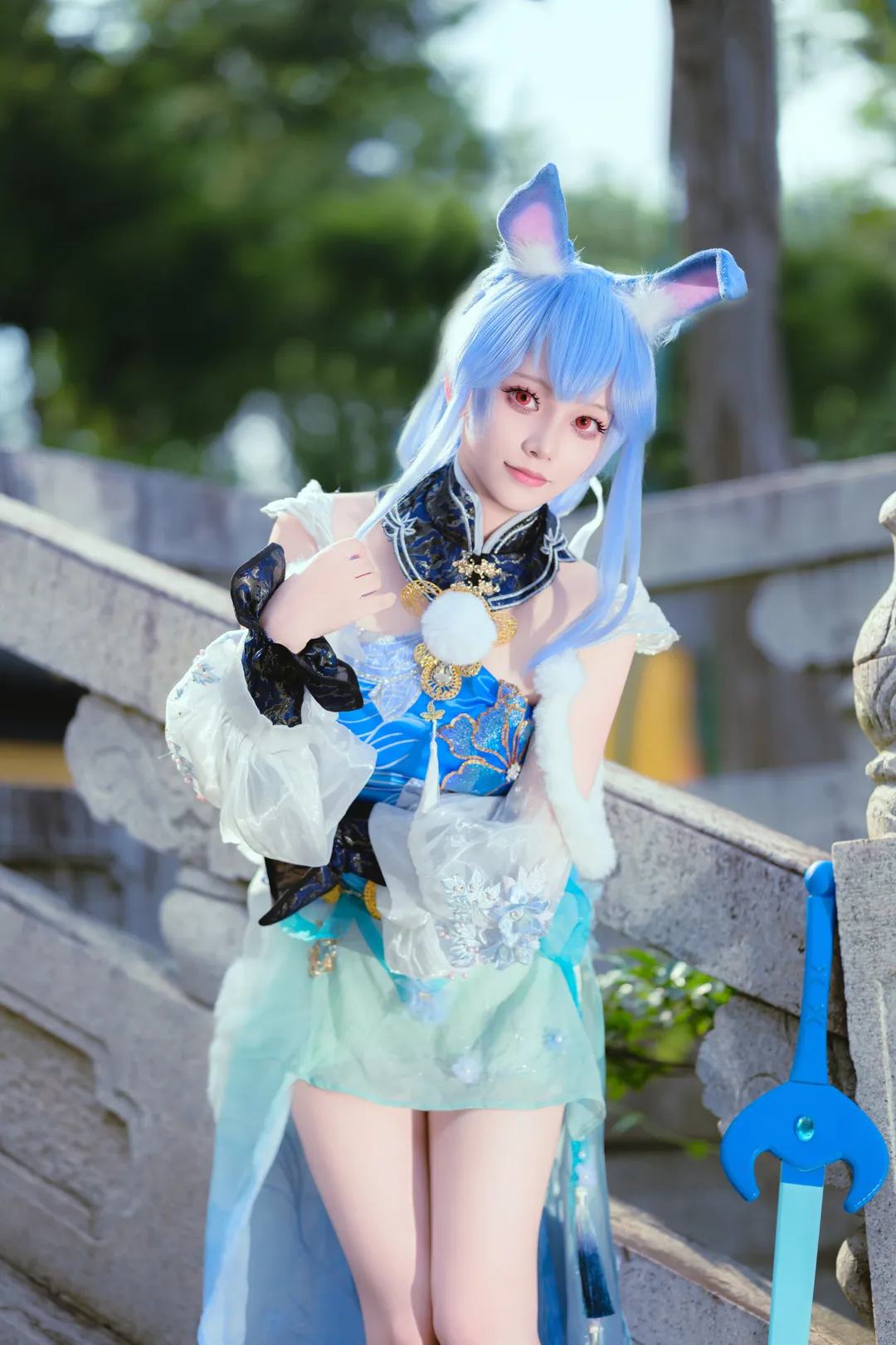 【蓝兔cos】当虹猫蓝兔遇上永劫无间，一袭青衫执剑江湖 - 第 1 张