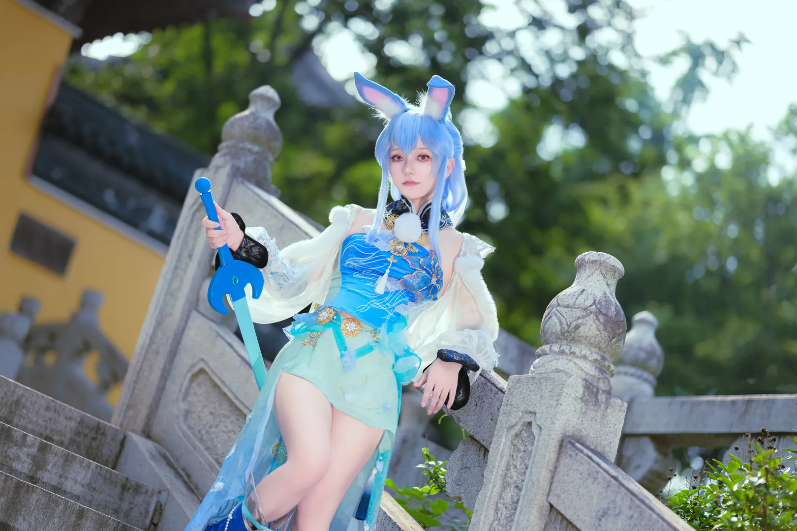 【蓝兔cos】当虹猫蓝兔遇上永劫无间，一袭青衫执剑江湖 - 第 2 张