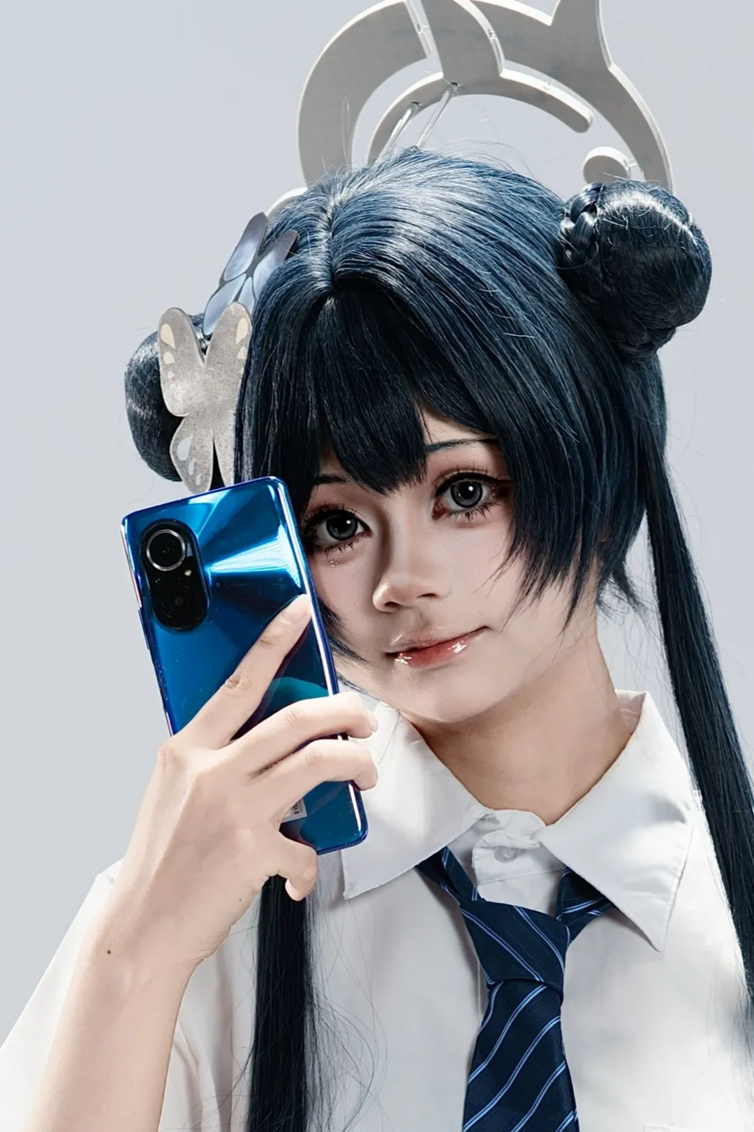 【妃咲cos】蔚蓝档案JK制服的对镜自拍挑战 - 第 1 张