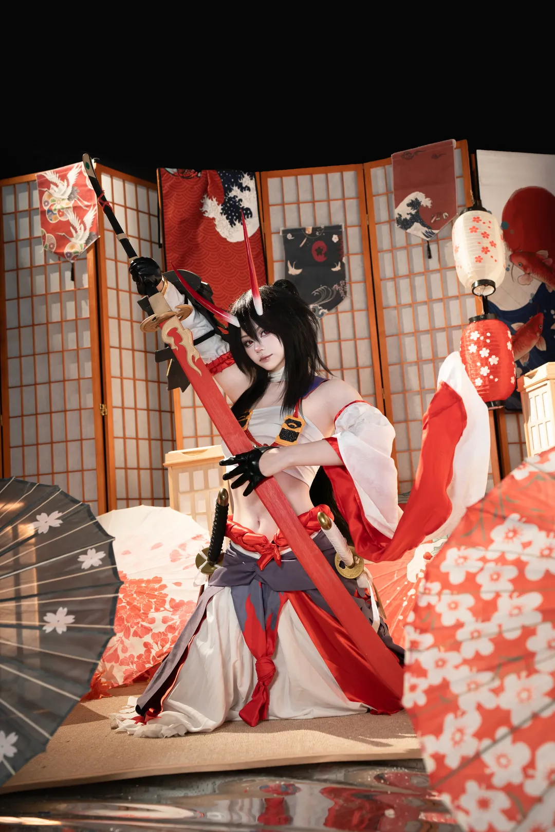 【赤影妖刀姬cos】陰陽師裡的紅白雙刃，今天氣場拉滿 - 第 2 張