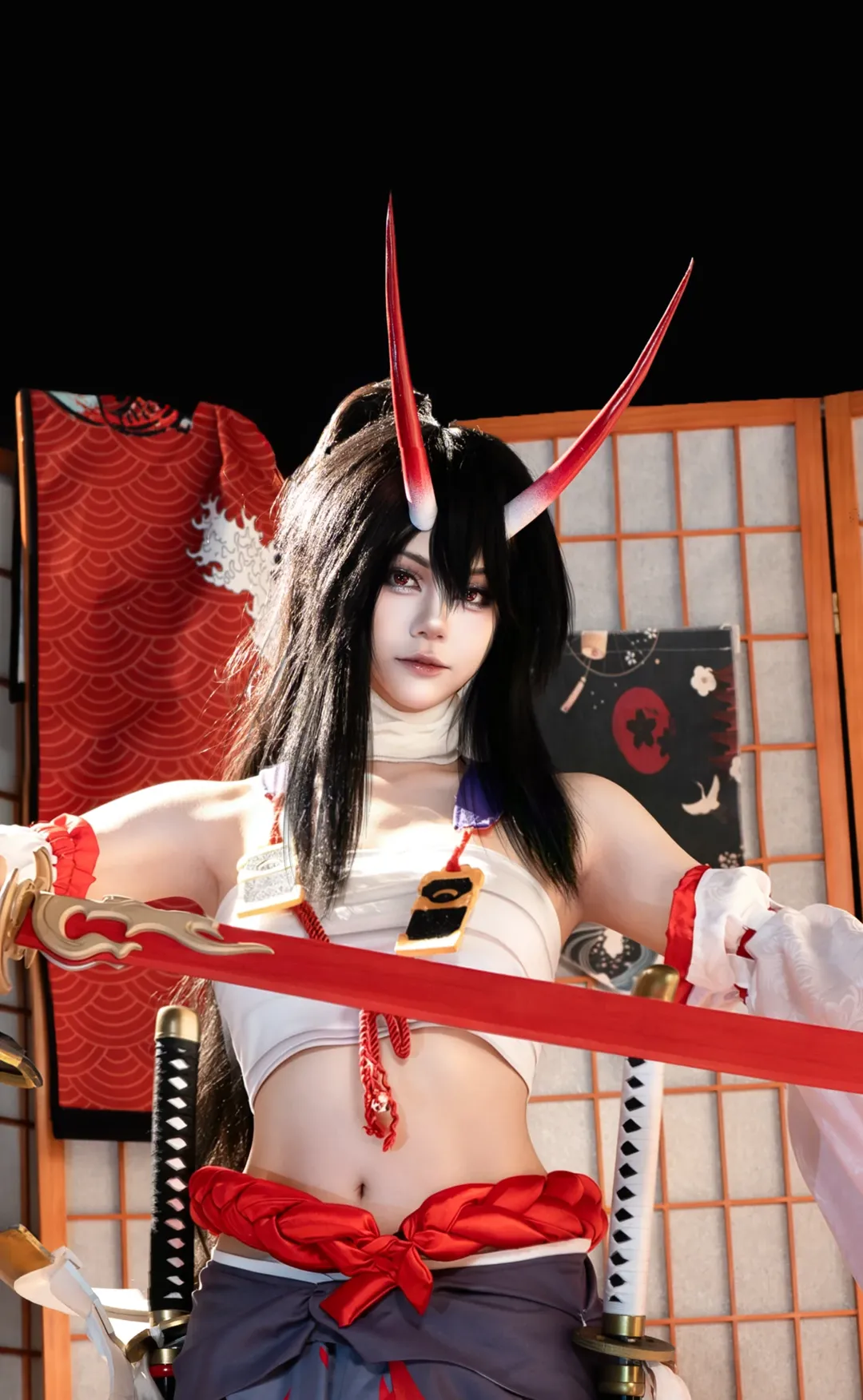 【赤影妖刀姬cos】陰陽師裡的紅白雙刃，今天氣場拉滿 - 第 3 張