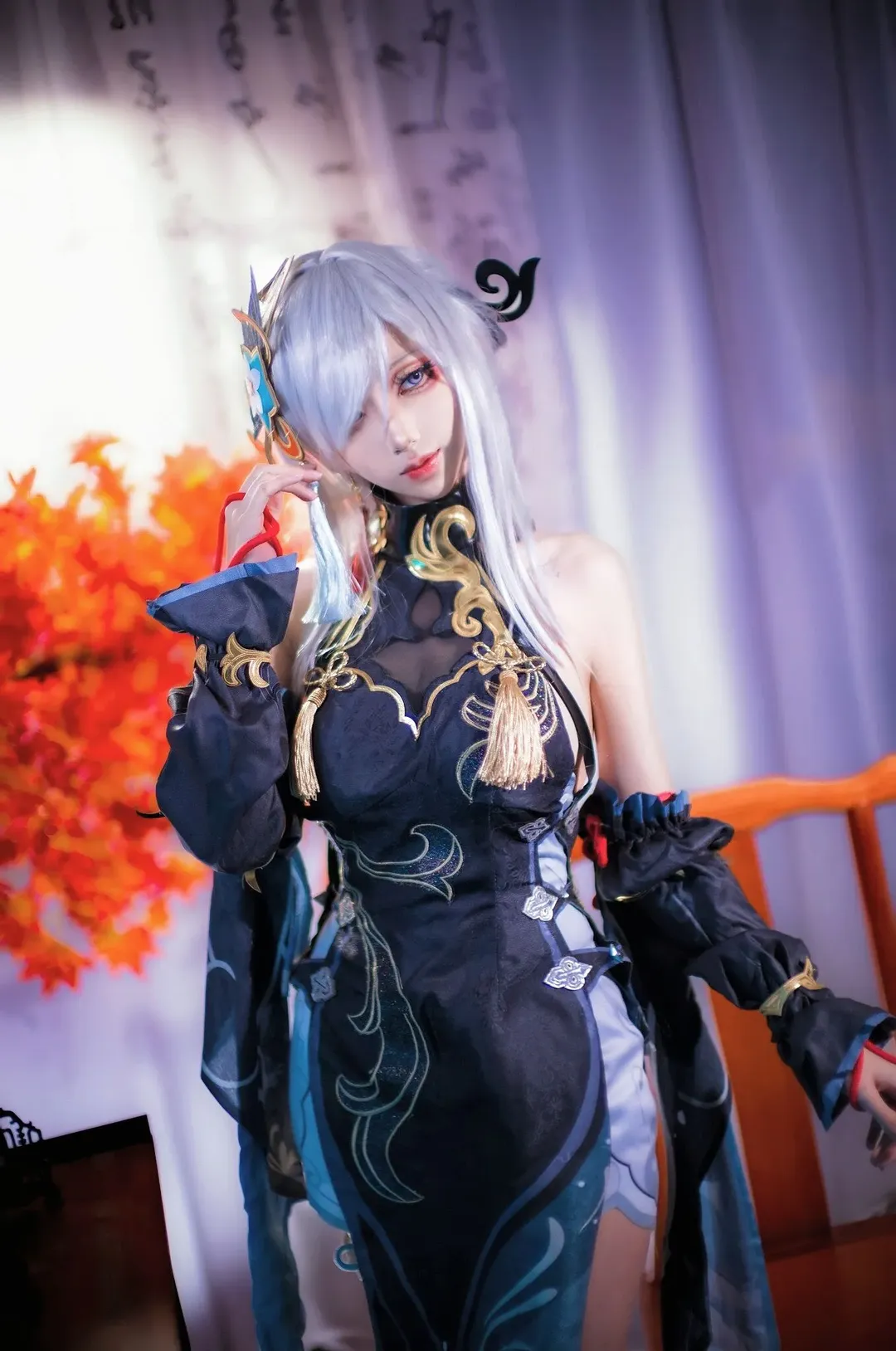 【申鹤cos】原神申鹤的冷艳身姿与绝美细节 - 第 3 张
