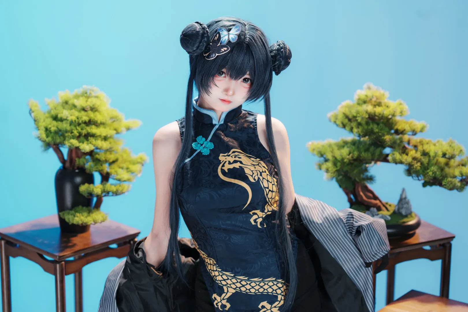 【妃咲cos】黑絲旗袍與新中式的碰撞 - 第 2 張