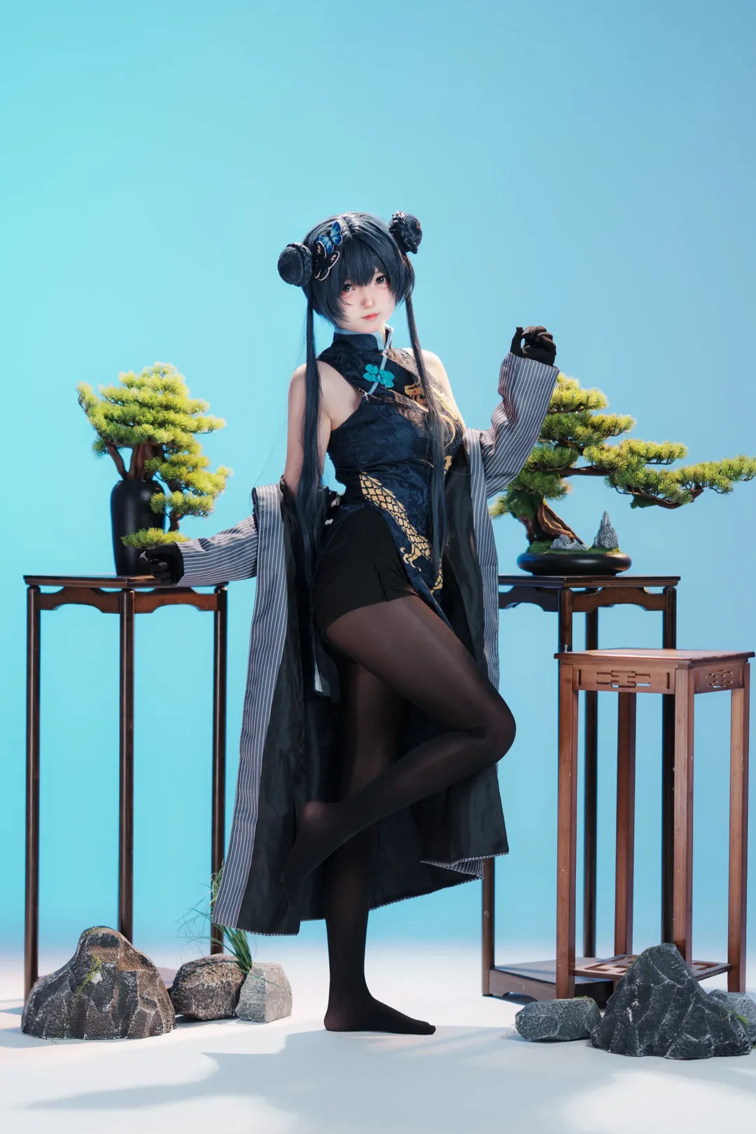 【妃咲cos】黑絲旗袍與新中式的碰撞 - 第 3 張
