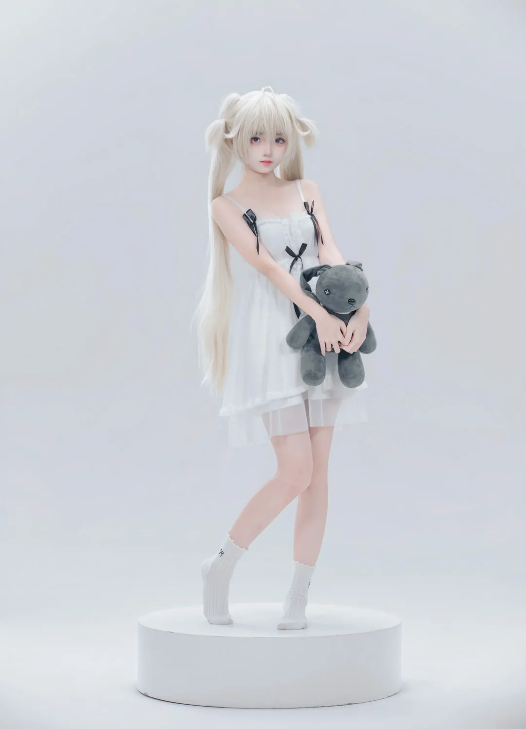 【穹妹cos】纯白双马尾，这件白纱裙质感太干净了 - 第 5 张