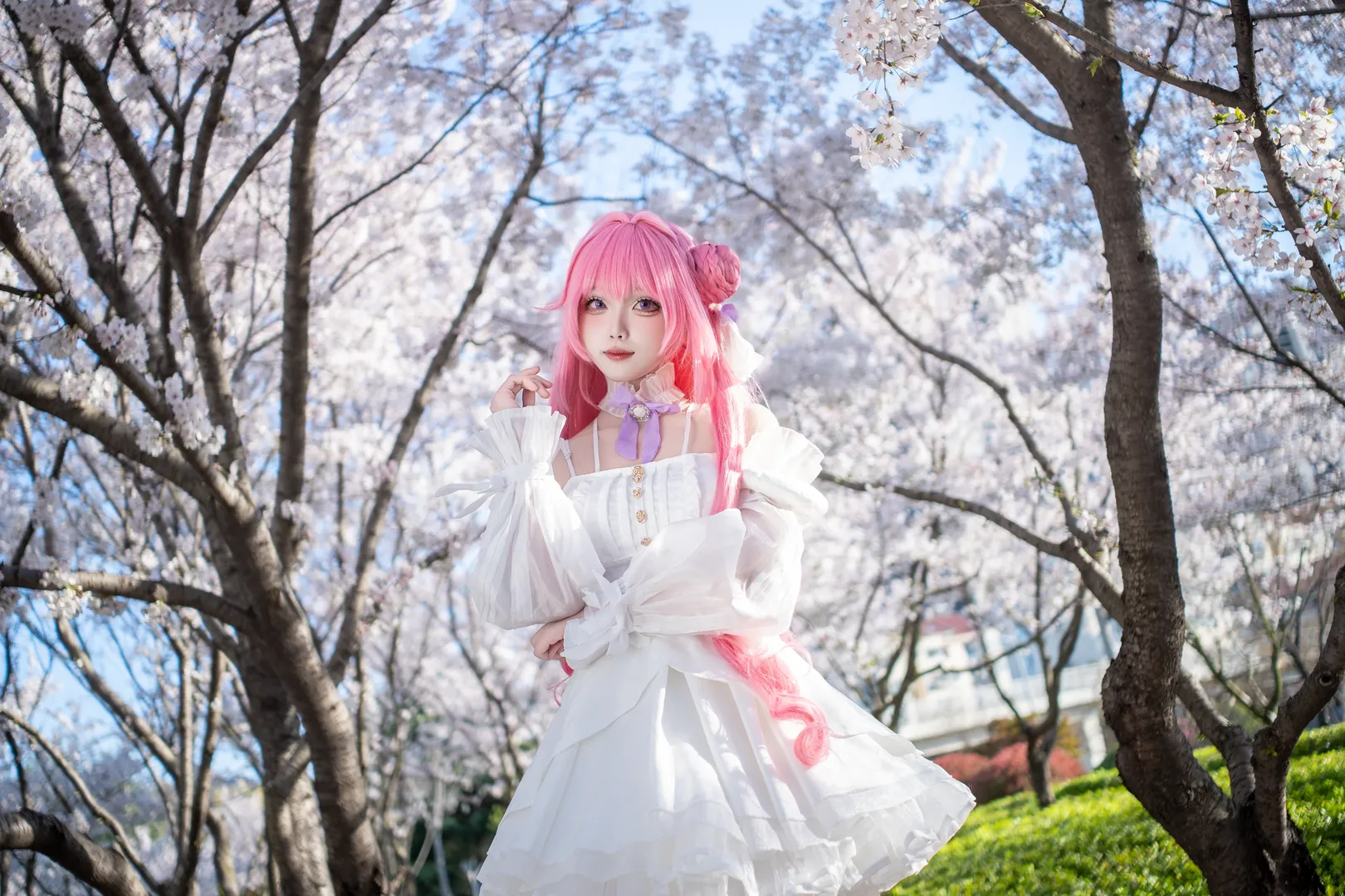 【桃乐丝cos】NIKKE胜利女神樱花树下的春日写真 - 第 6 张