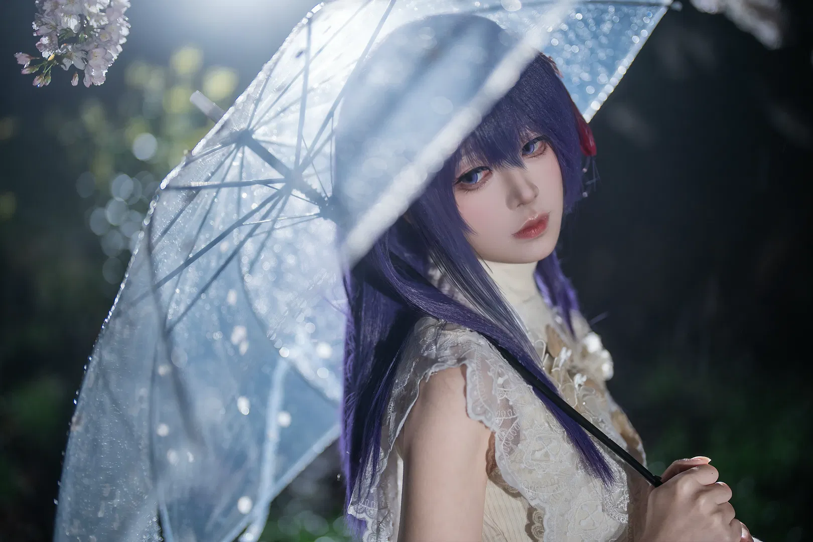 【间桐樱cos】早春细雨中的樱花与透明伞 - 第 2 张