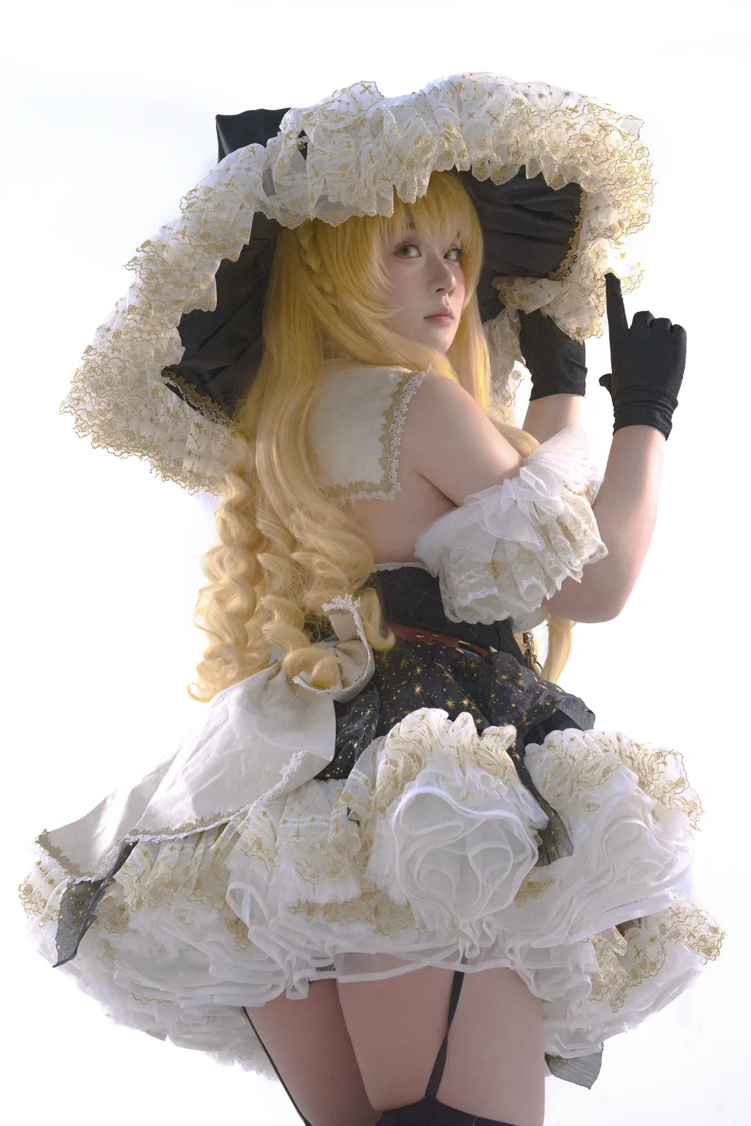 【雾雨魔理沙cos】东方Project金发魔女的白棚光影记录 - 第 4 张