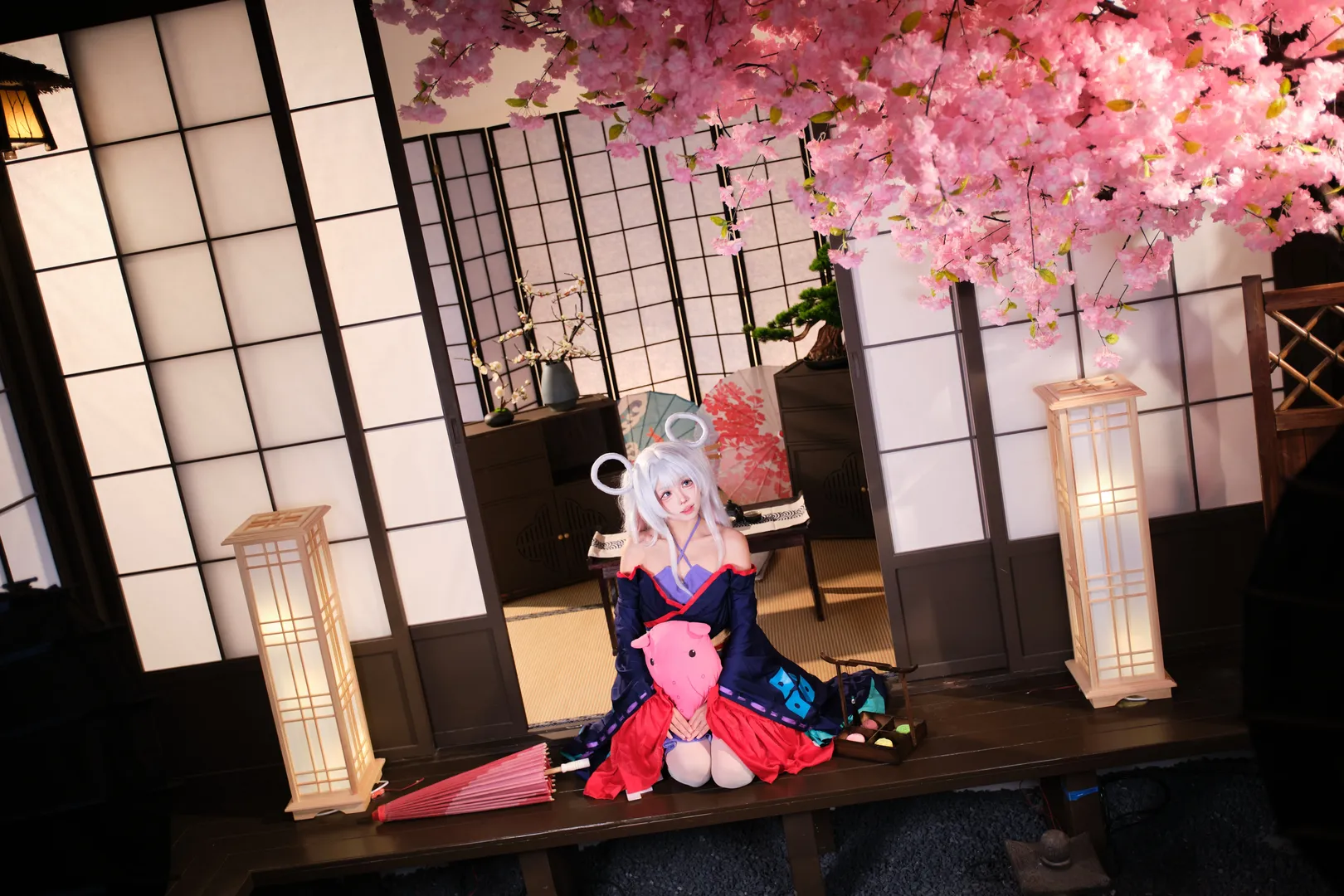 【月见八千代cos】超时空辉夜姬 樱花树下的和风之约 - 第 3 张
