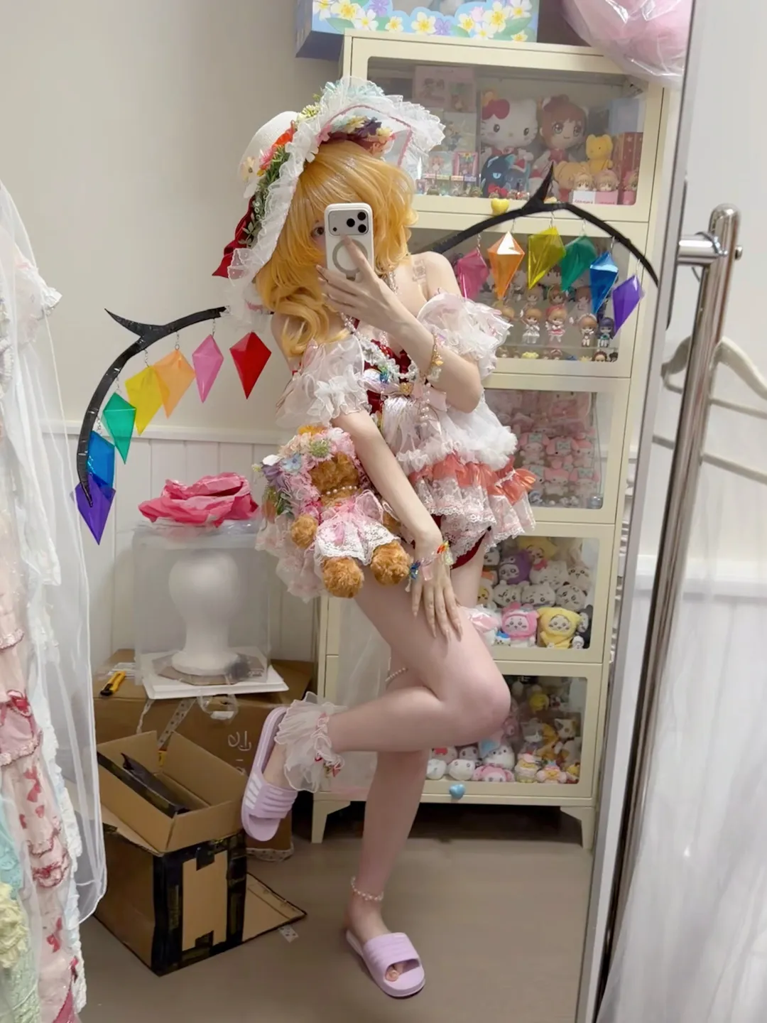 【芙蘭朵露cos】東方project二設，紅白蕾絲與金髮小熊的華麗碰撞 - 第 1 張