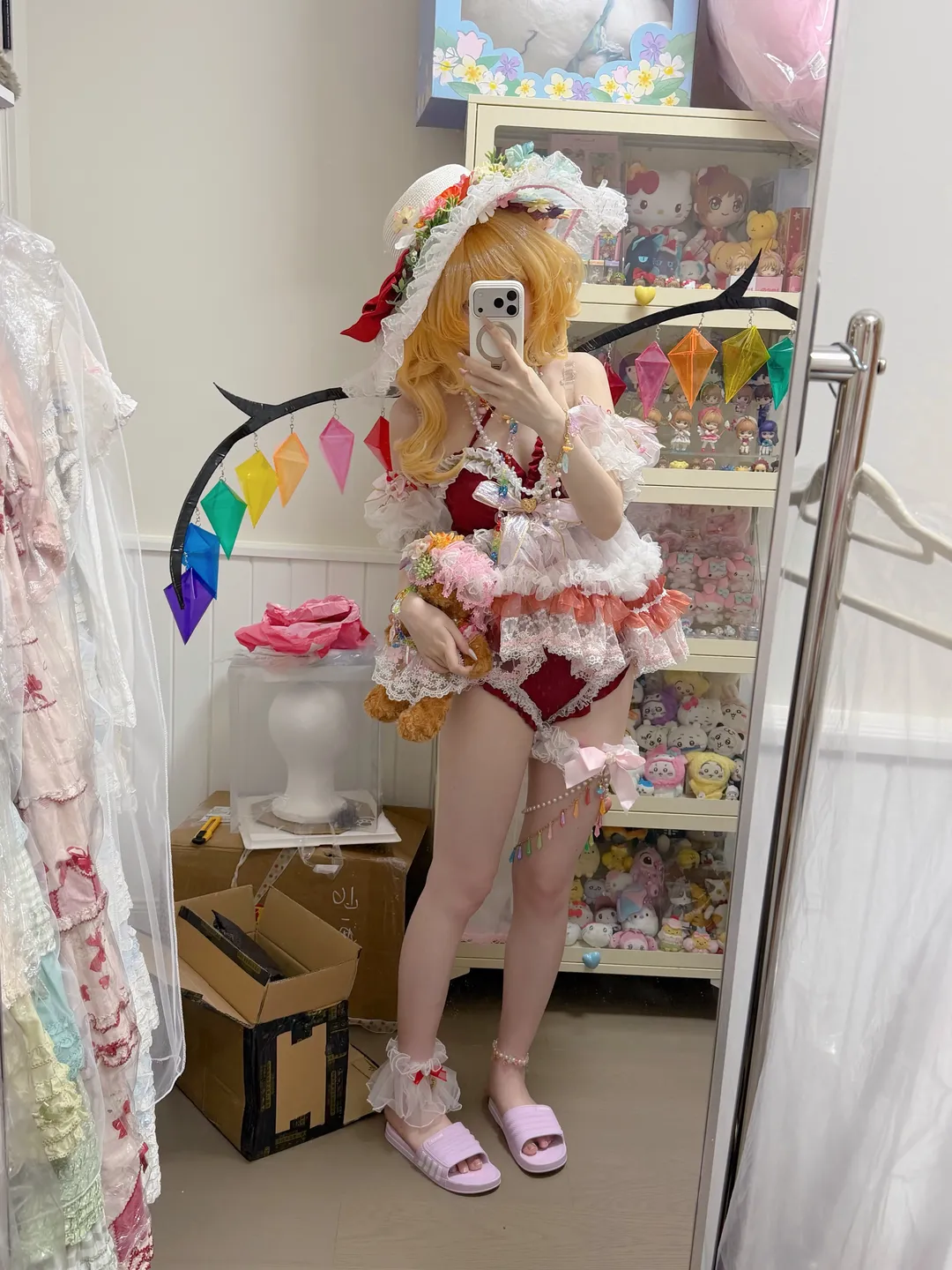 【芙蘭朵露cos】東方project二設，紅白蕾絲與金髮小熊的華麗碰撞 - 第 2 張