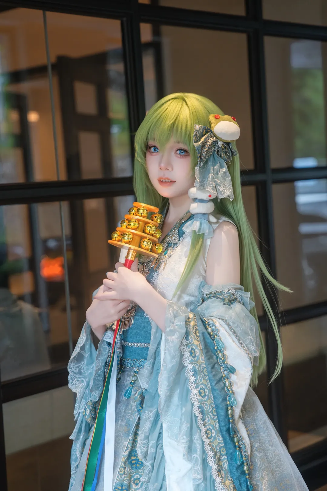 【东风谷早苗cos】东方Project二设 现人神的蓝白幻想 - 第 1 张