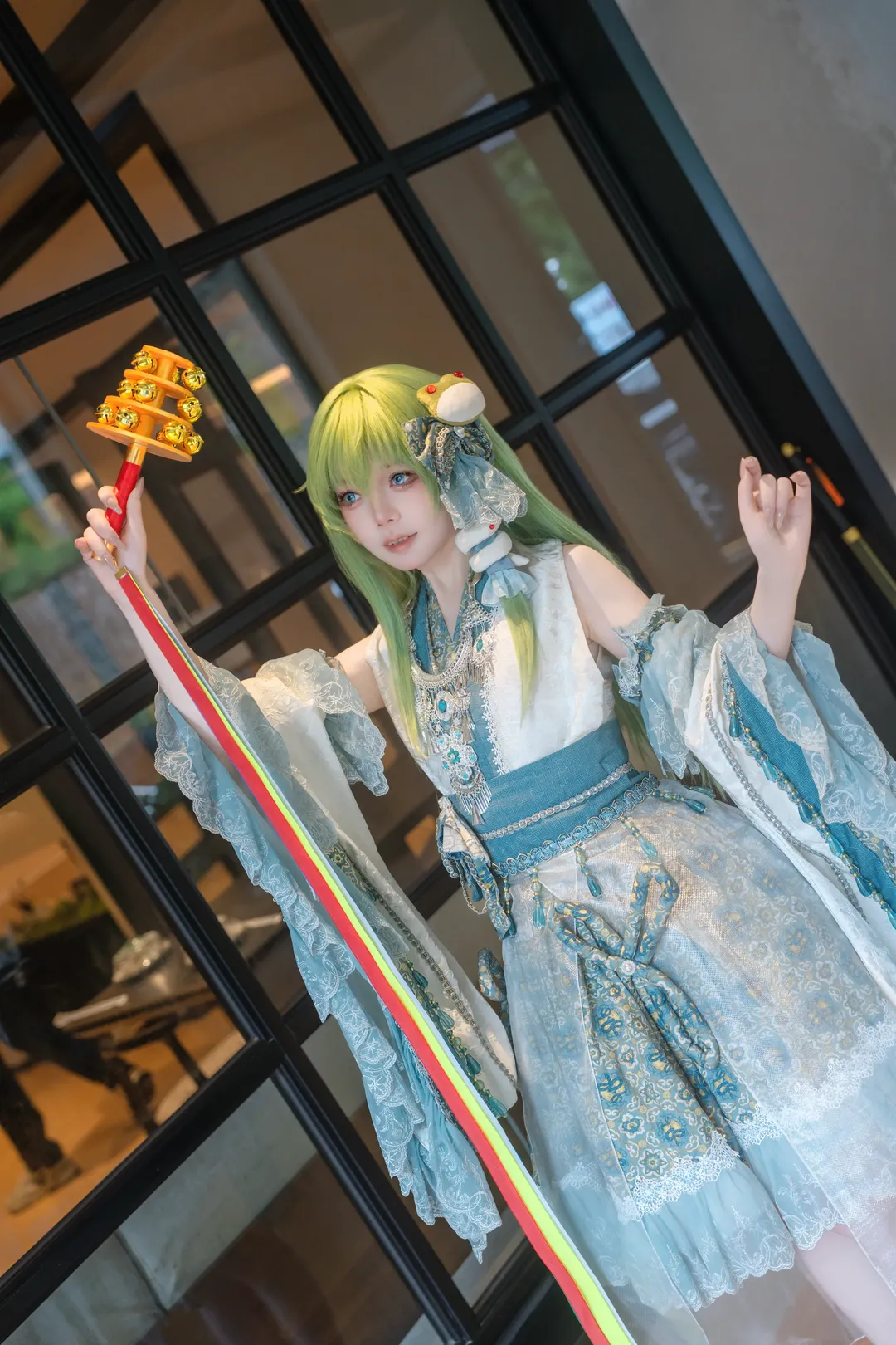 【东风谷早苗cos】东方Project二设 现人神的蓝白幻想 - 第 3 张