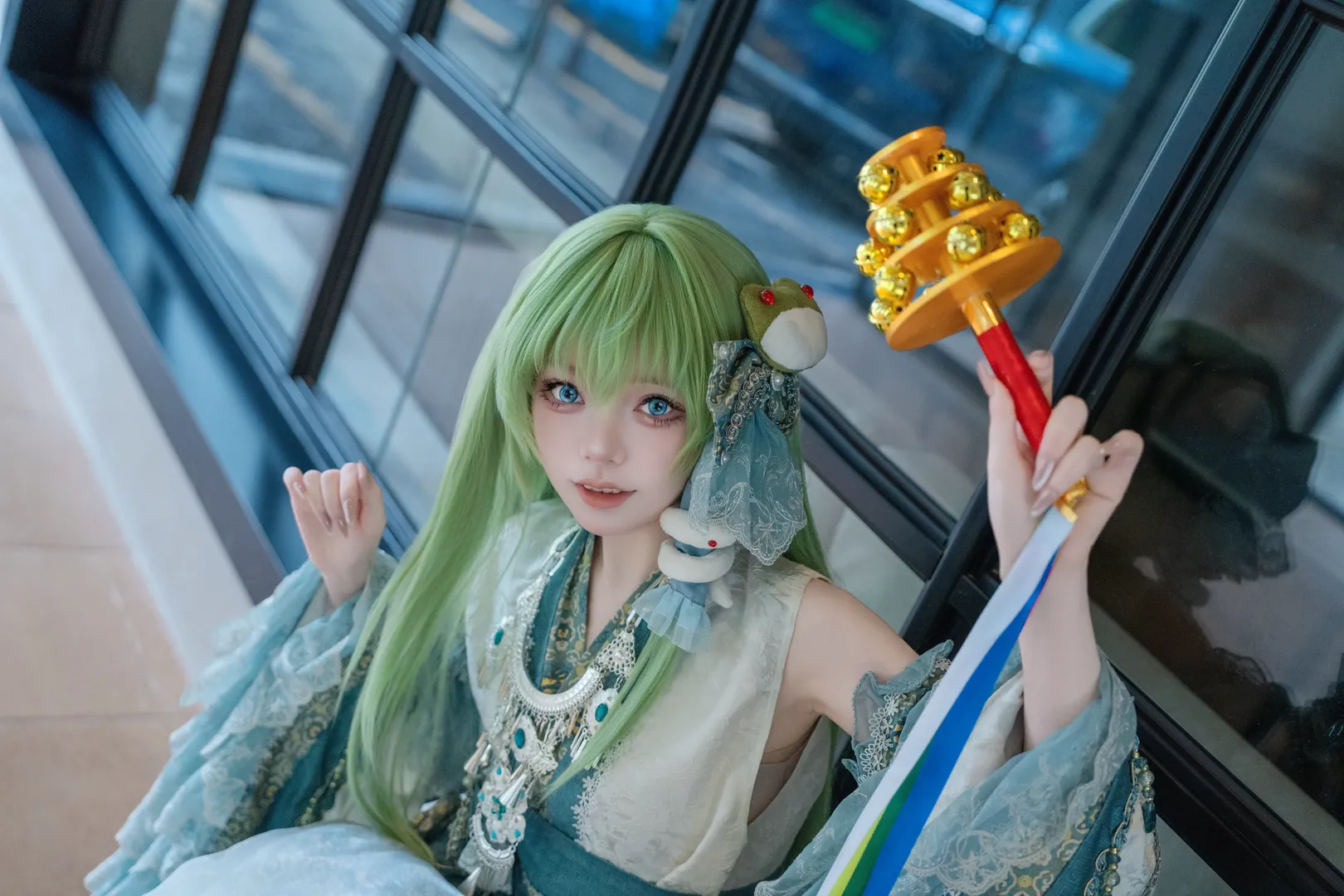 【东风谷早苗cos】东方Project二设 现人神的蓝白幻想 - 第 4 张