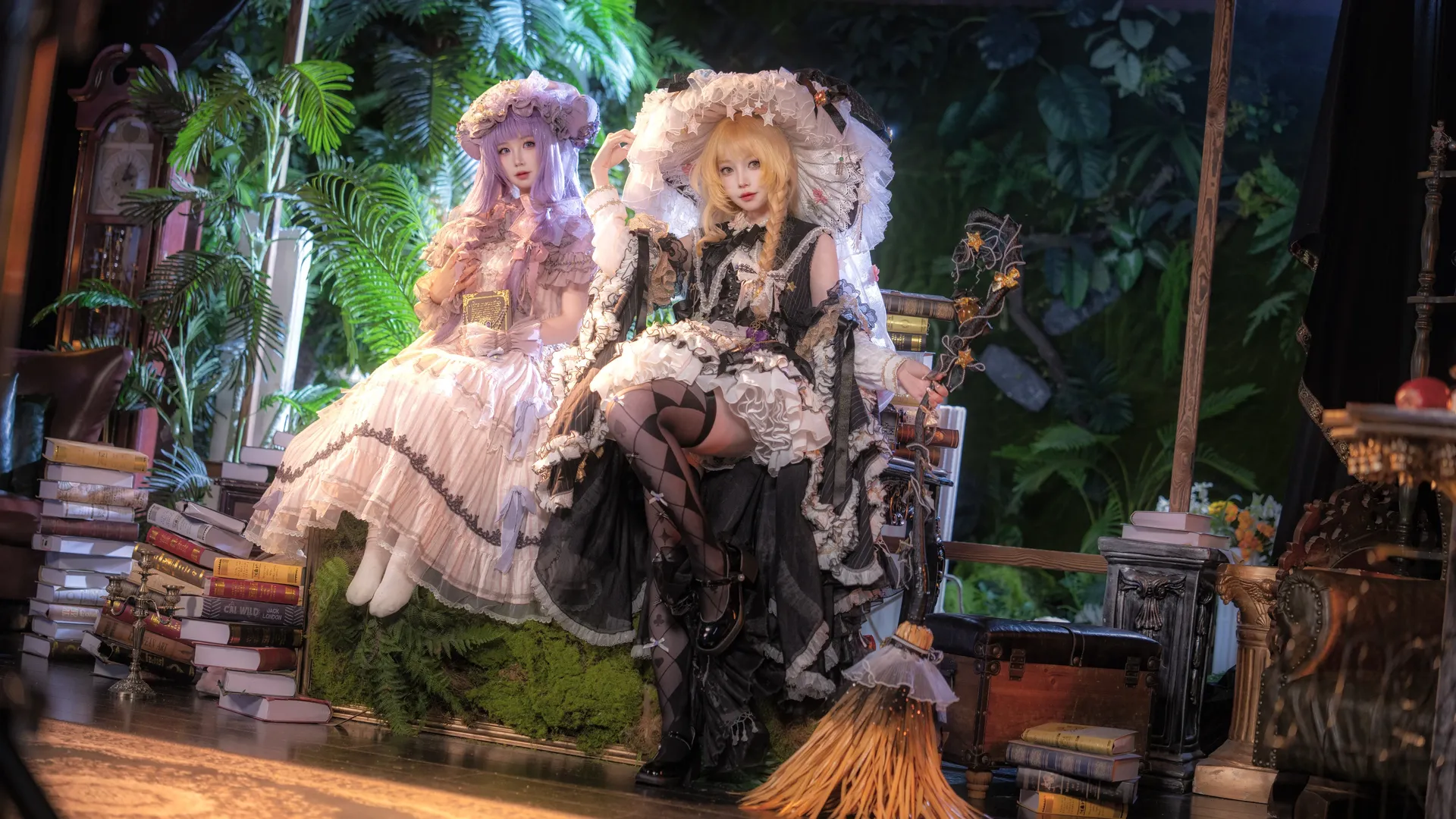 【雾雨魔理沙cos/帕秋莉cos】东方Project 哥特与甜美的洛丽塔双子 - 第 2 张
