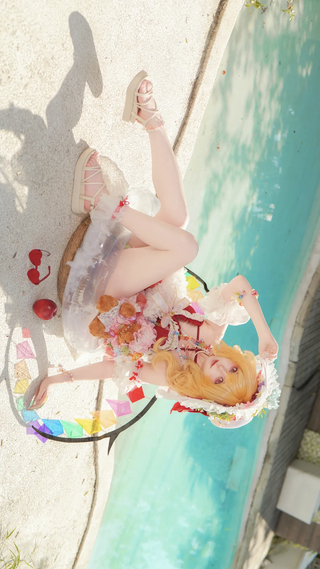 【芙兰朵露cos】东方Project二设泳装，阳光下的夏日精灵 - 第 2 张