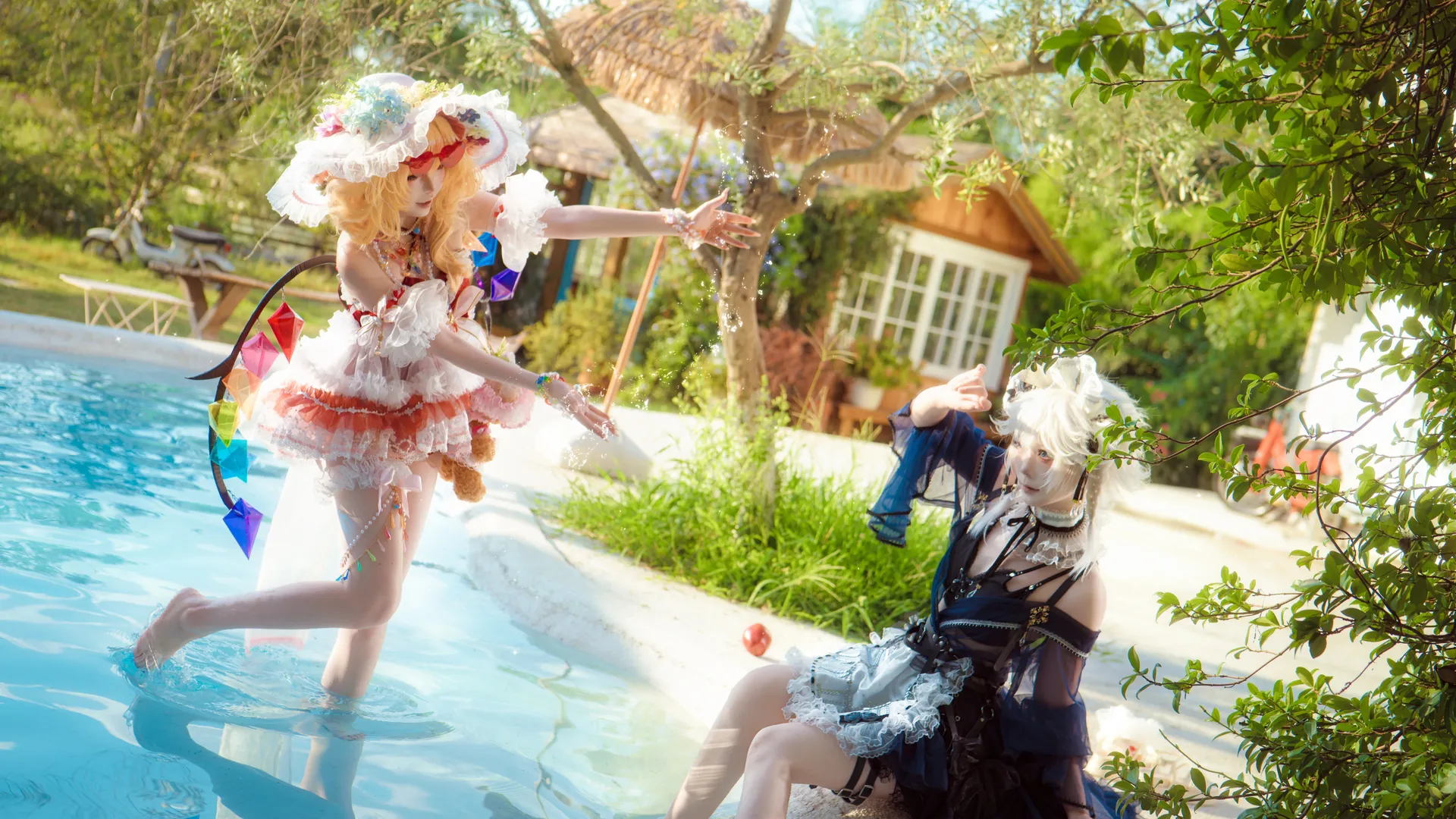 【芙兰朵露cos】东方project二小姐与女仆长夏日双人外景 - 第 4 张