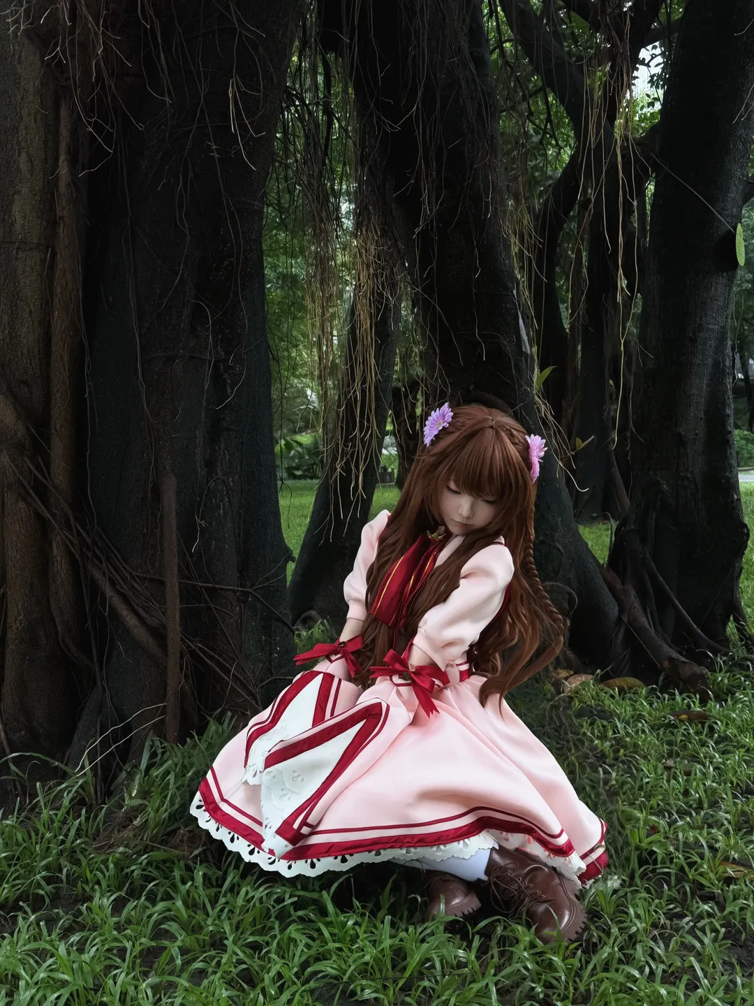 【神户小鸟cos】雨天树林里的粉色洋装记录 - 第 3 张