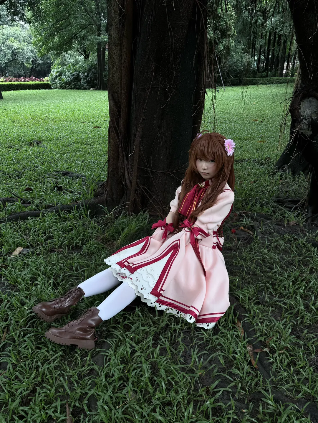 【神户小鸟cos】雨天树林里的粉色洋装记录 - 第 6 张
