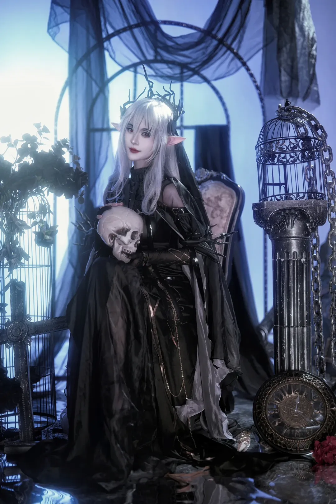 【菈玛莲cos】明日方舟无忧梦呓，暗黑哥特女妖之吻 - 第 4 张