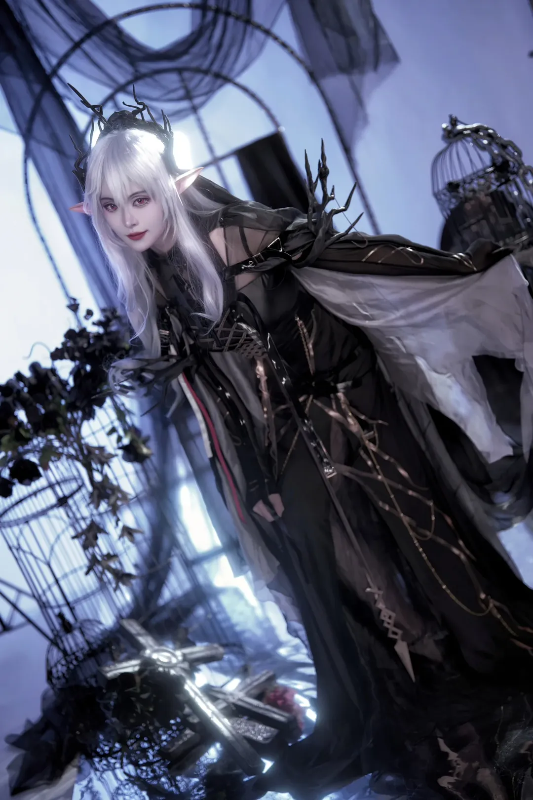 【菈玛莲cos】明日方舟无忧梦呓，暗黑哥特女妖之吻 - 第 8 张