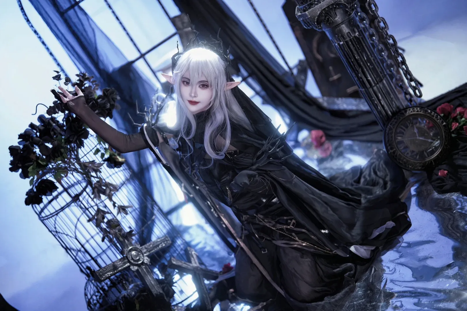 【菈玛莲cos】明日方舟无忧梦呓，暗黑哥特女妖之吻 - 第 9 张