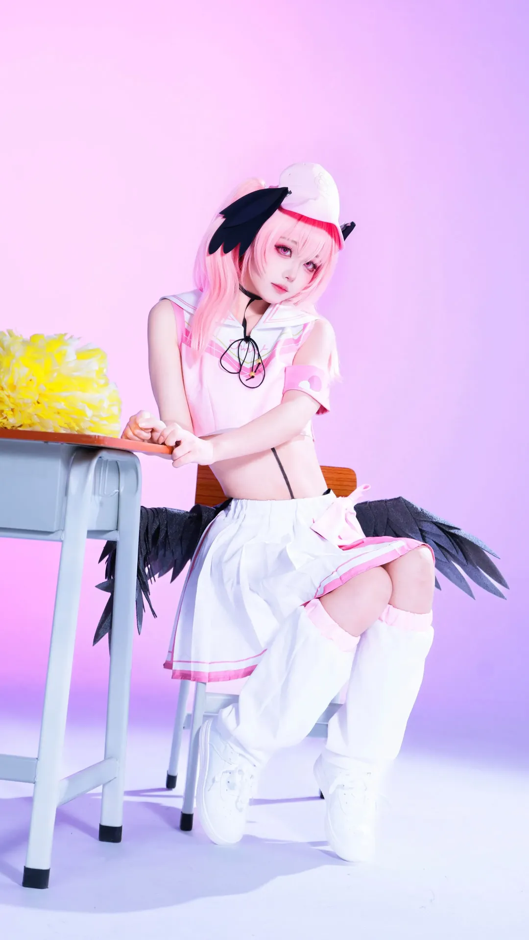 【下江小春cos】蔚蓝档案补习部的粉发少女 - 第 2 张