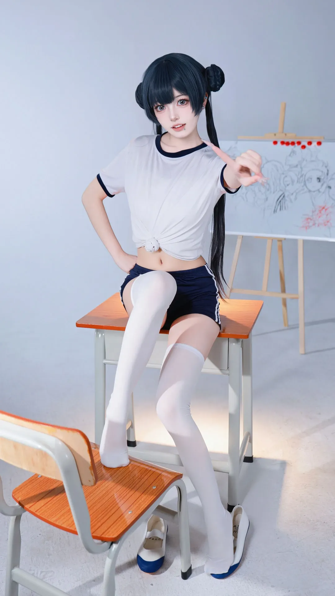 【妃咲cos】蔚藍檔案體操服白絲造型分享 - 第 1 張