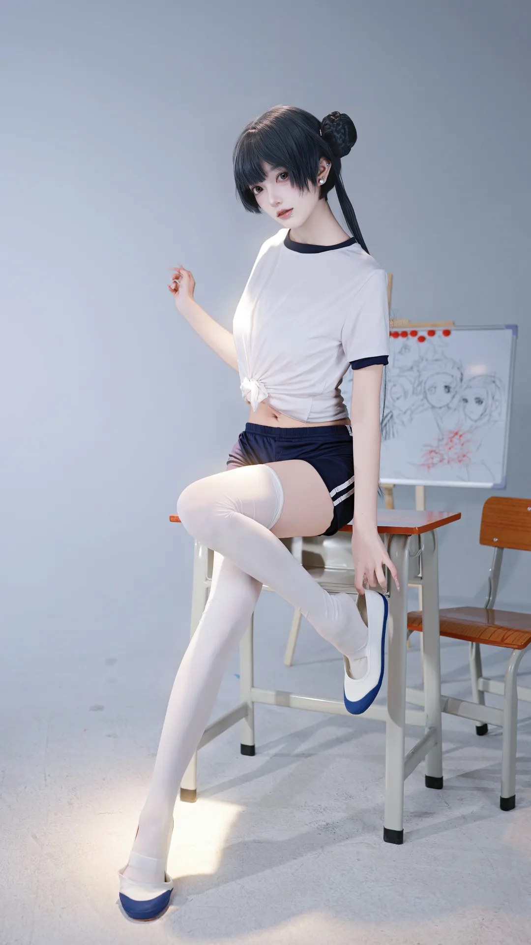 【妃咲cos】蔚藍檔案體操服白絲造型分享 - 第 4 張