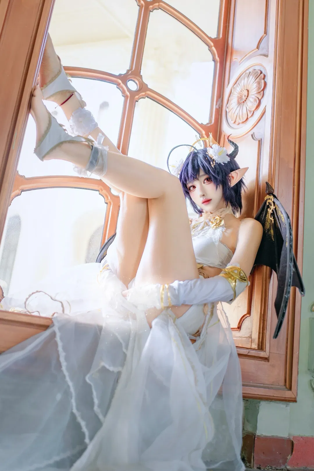 【龙姬cos】碧蓝幻想之白纱与黑翼的奇幻碰撞 - 第 1 张