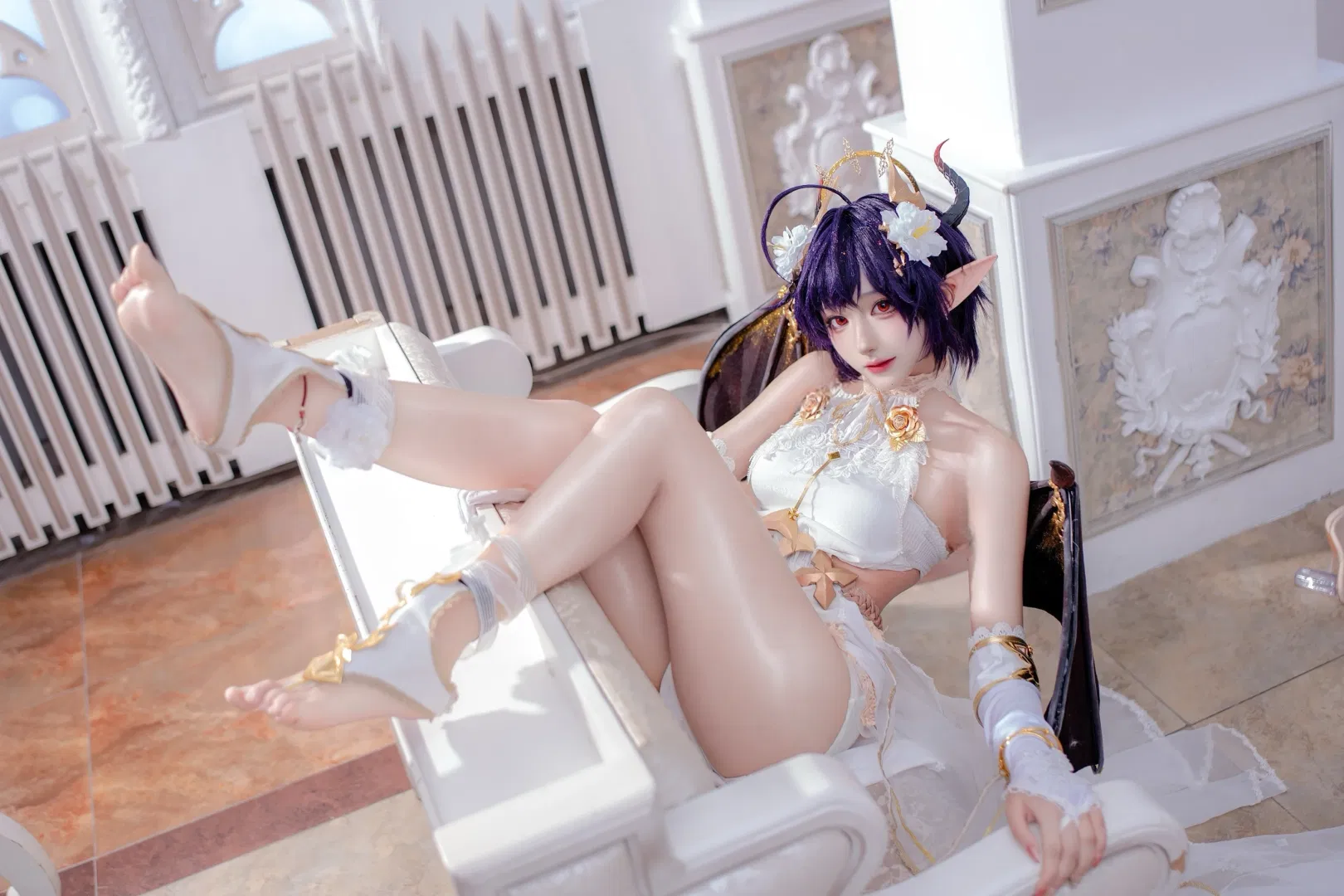 【龙姬cos】碧蓝幻想之白纱与黑翼的奇幻碰撞 - 第 3 张