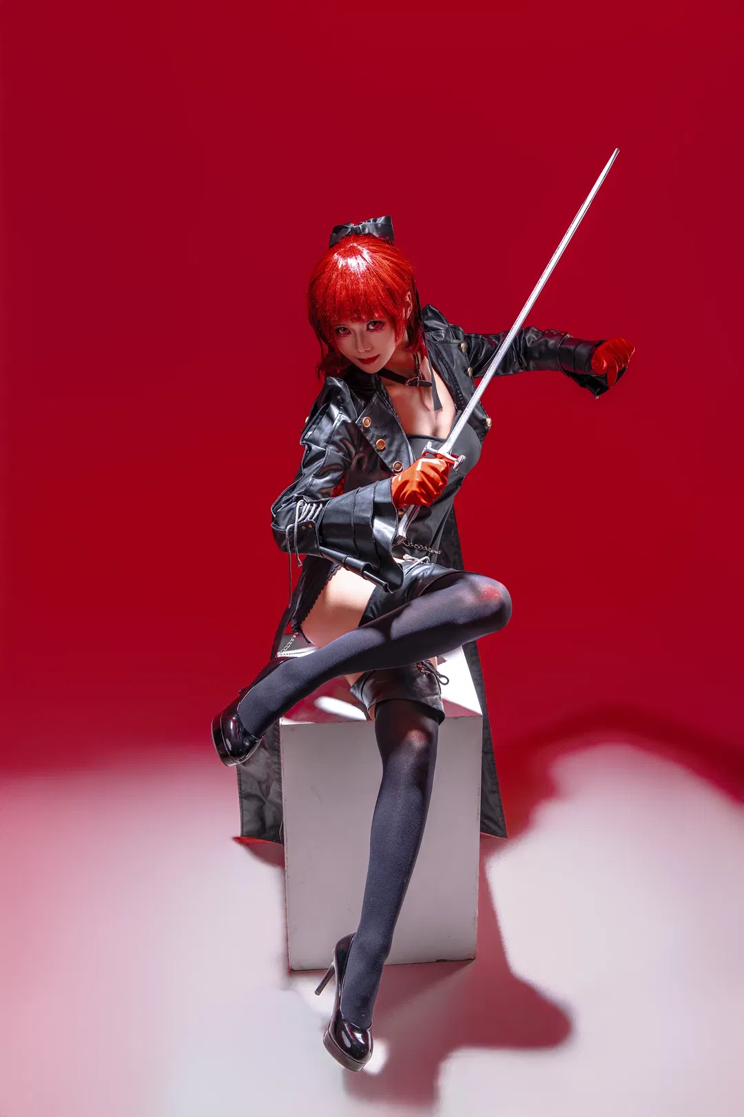 【芳澤霞cos】P5R學妹的紅色視覺衝擊 - 第 1 張